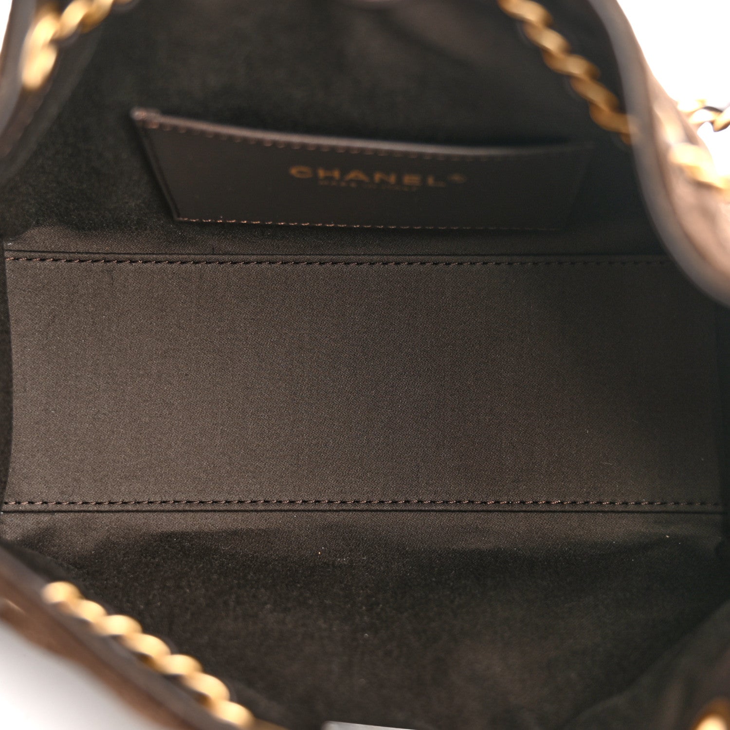 Suede Quilted Mini Chanel 25 Handbag Dark Brown
