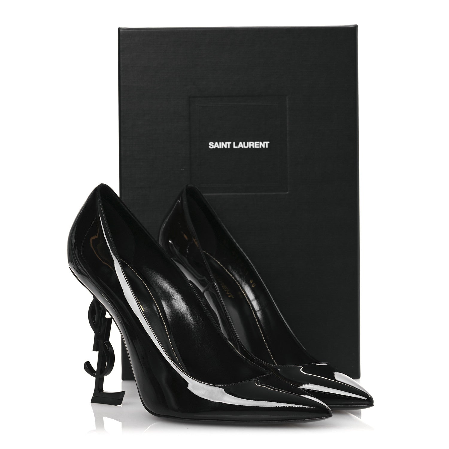 Patent Calfskin Opyum 110 Pumps 40 Black