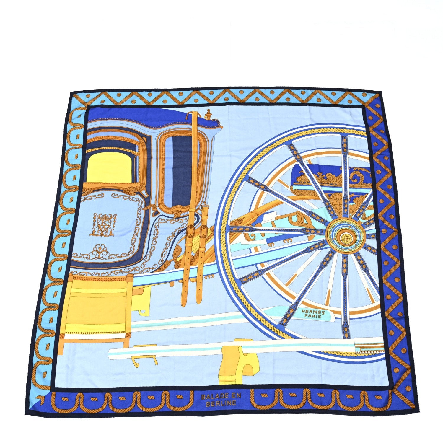 Cashmere Silk Balade En Berline Shawl 140 Bleu Ciel Jaune Vif Bleu Vif
