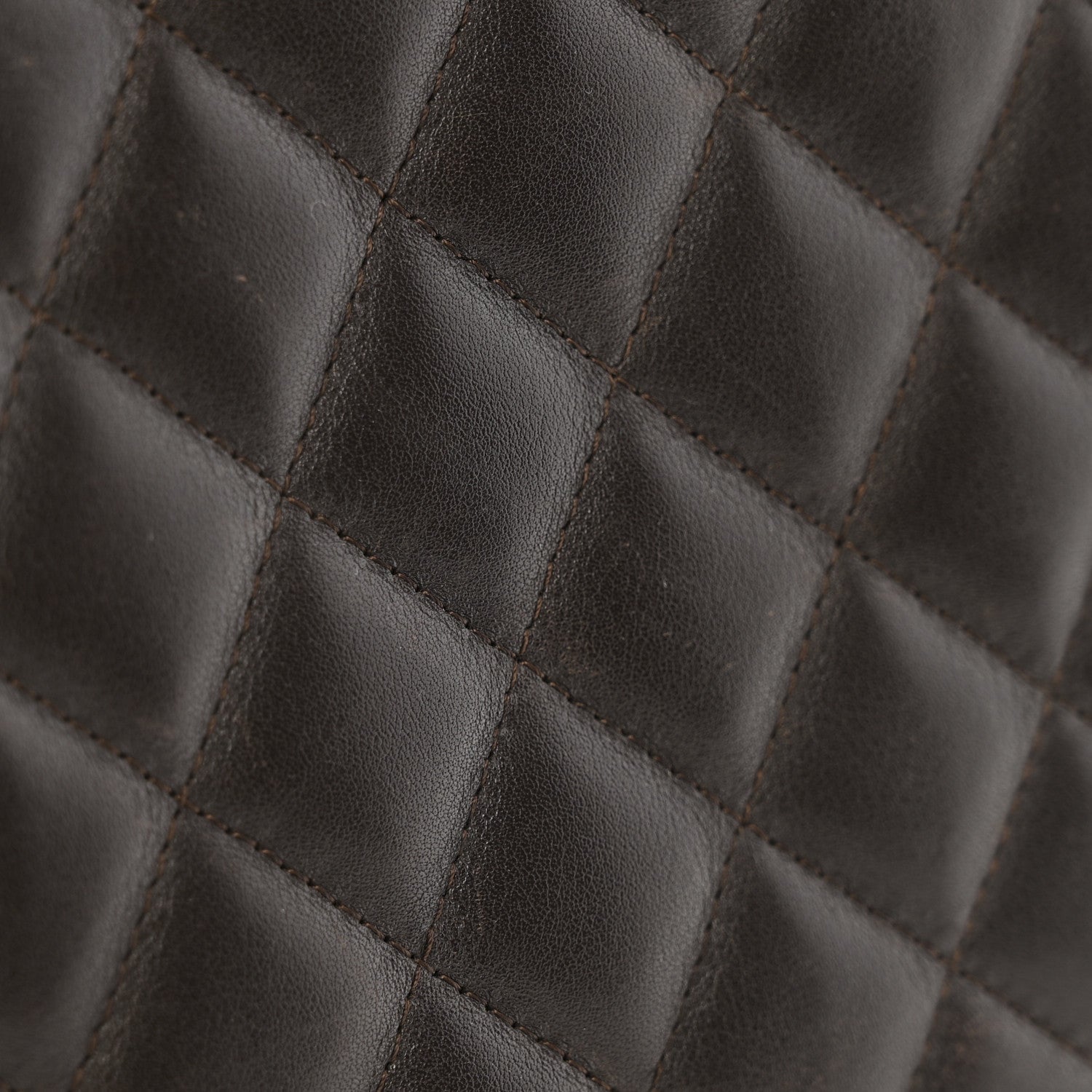 Calfskin Quilted Large Cambon Tote Brown