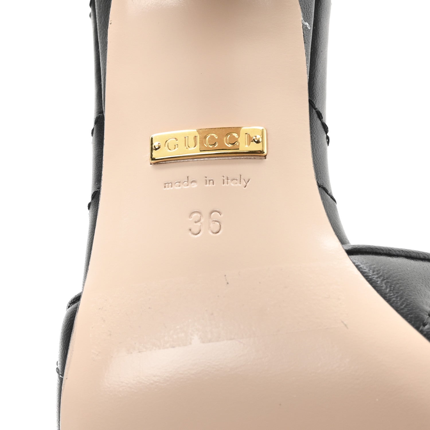 Nappa Matelasse Monochrome GG Marmont 75mm Slide Sandals 36 Black