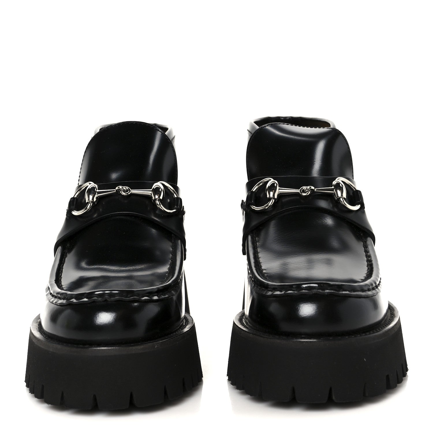 Cordovan Lux Womens Horsebit Platform Ankle Boots 38 Black