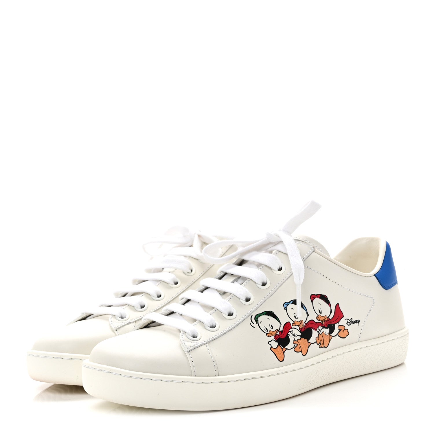 X DISNEY Calfskin Miro Soft Donald Duck Womens Ace Sneakers 37 White Bright Splash