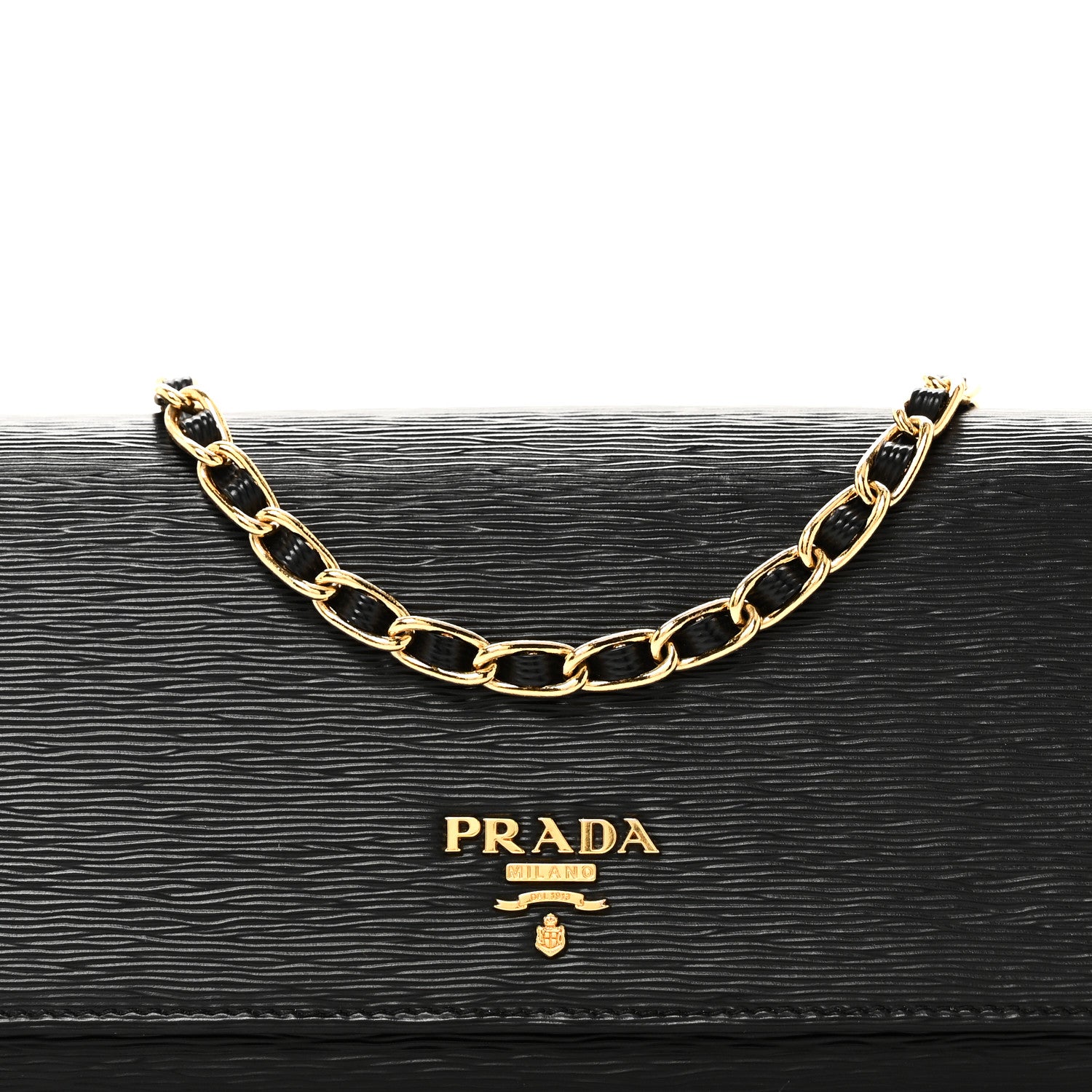 Vitello Move Metal Oro Chain Wallet Black