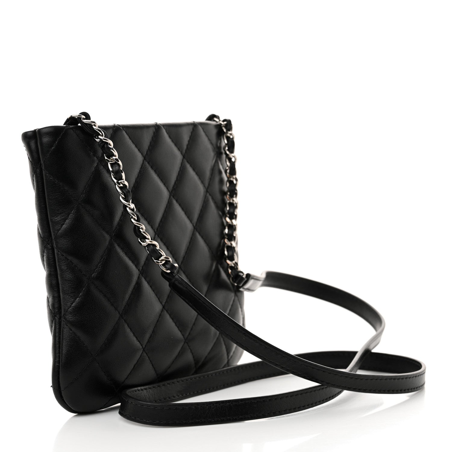 Lambskin Quilted Crossbody Bag Black