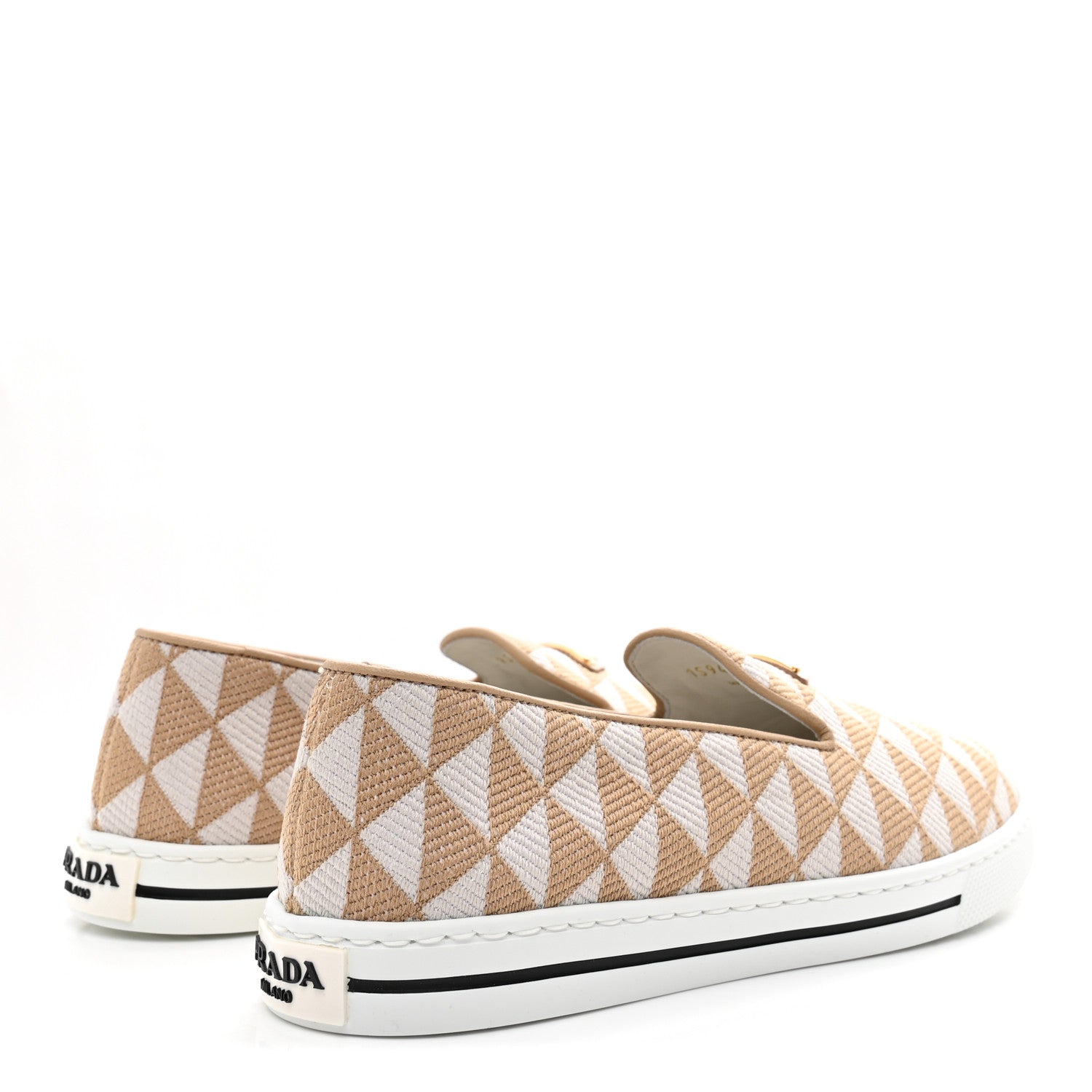 Jacquard Trianglolo Symbole Embroidered Metal Triangle Logo Slip On Sneakers 38 Corda Talco