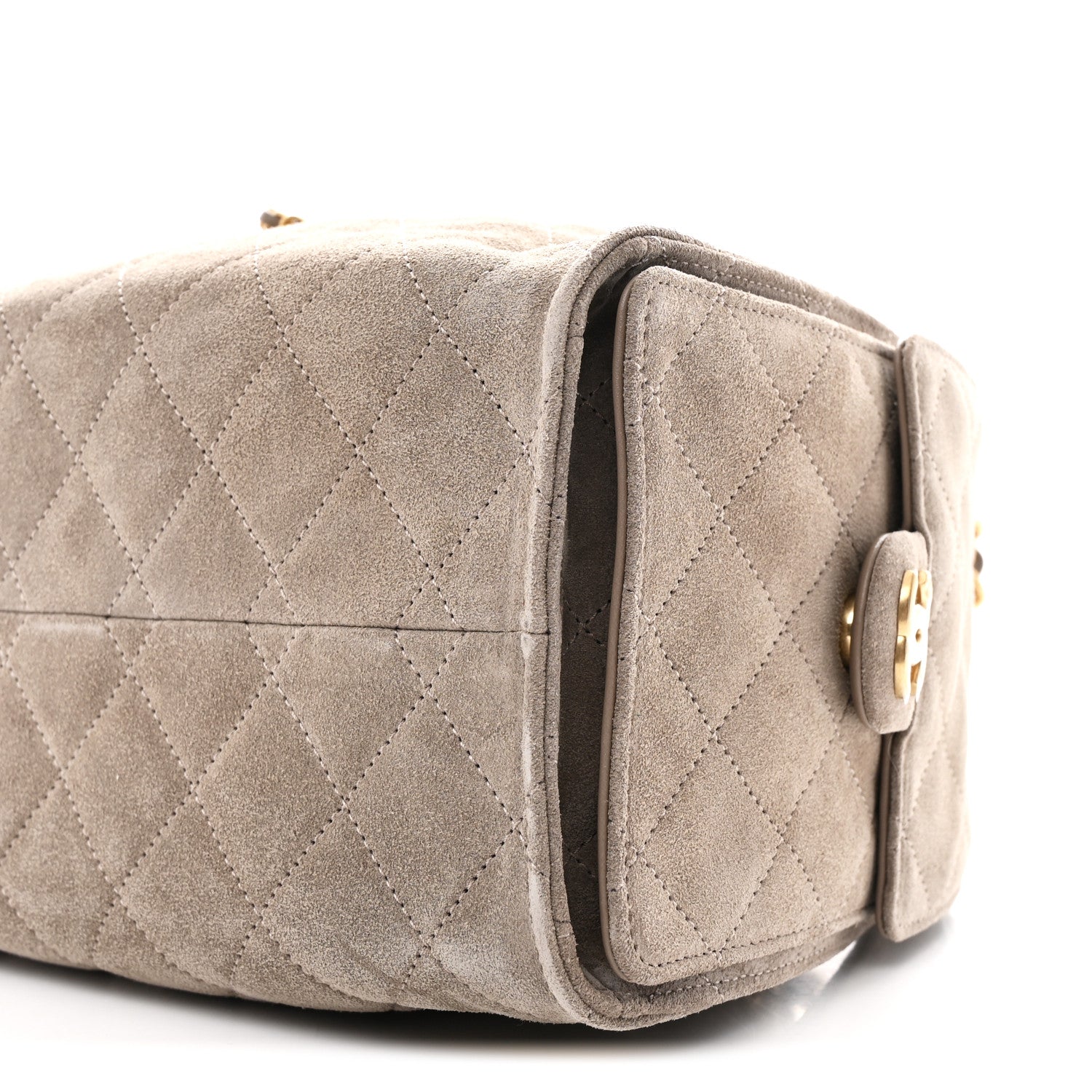 Suede Quilted Small Chanel 25 Handbag Dark Grey