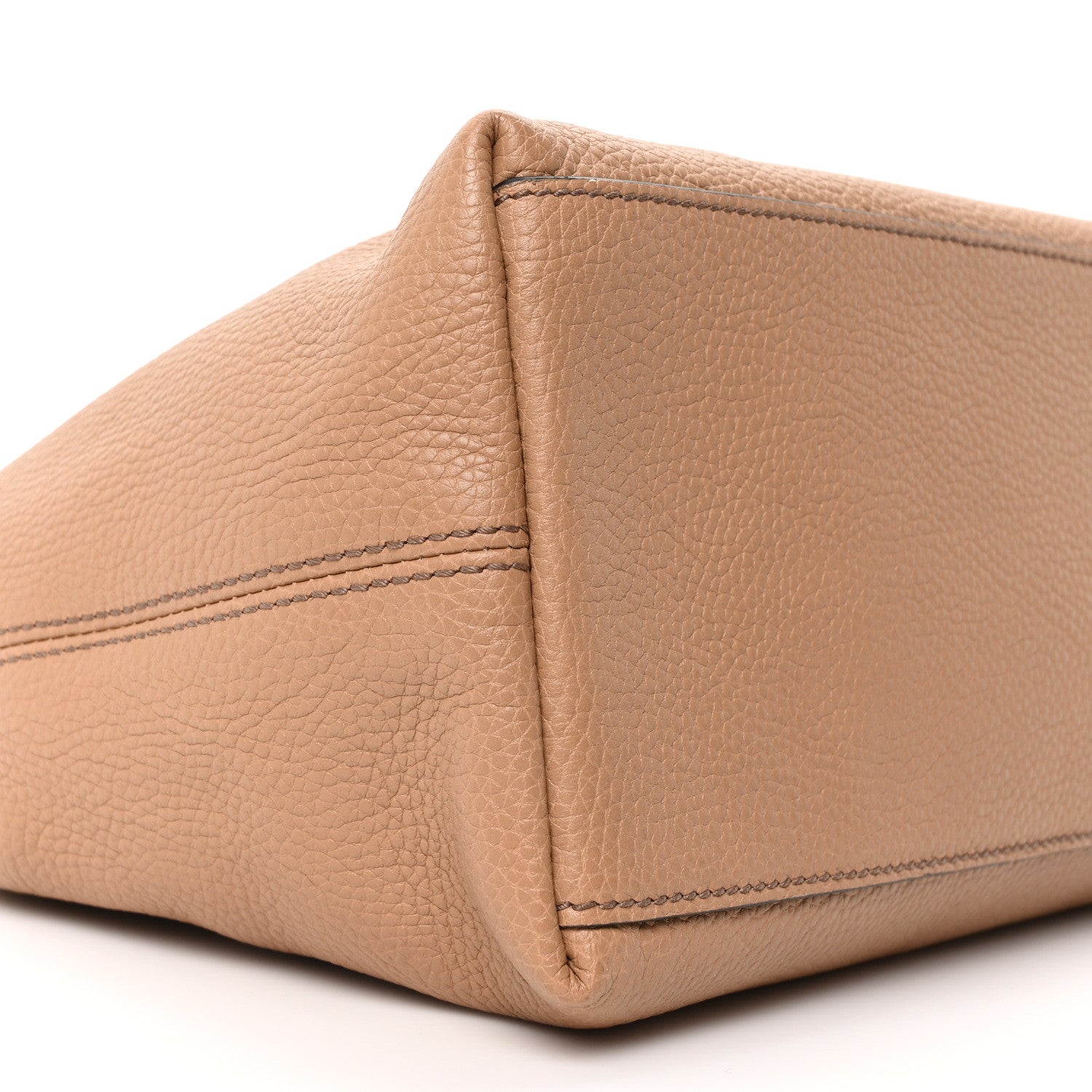 Pebbled Calfskin Medium Soho Chain Shoulder Bag Camelia