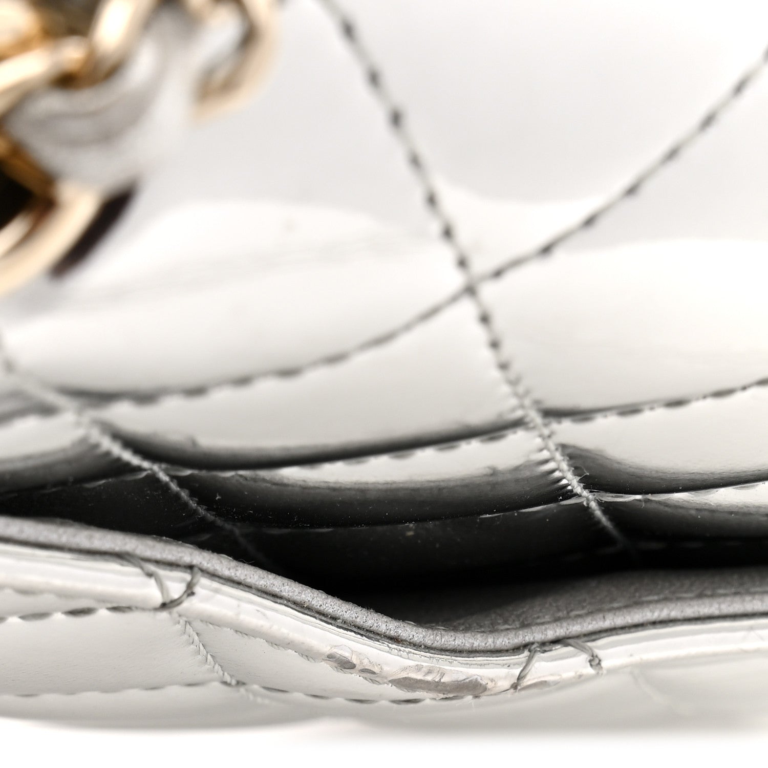 Mirror Calfskin Metallic Calfskin Quilted Hollywood Boulevard Mini Flap With Star Coin Purse Silver