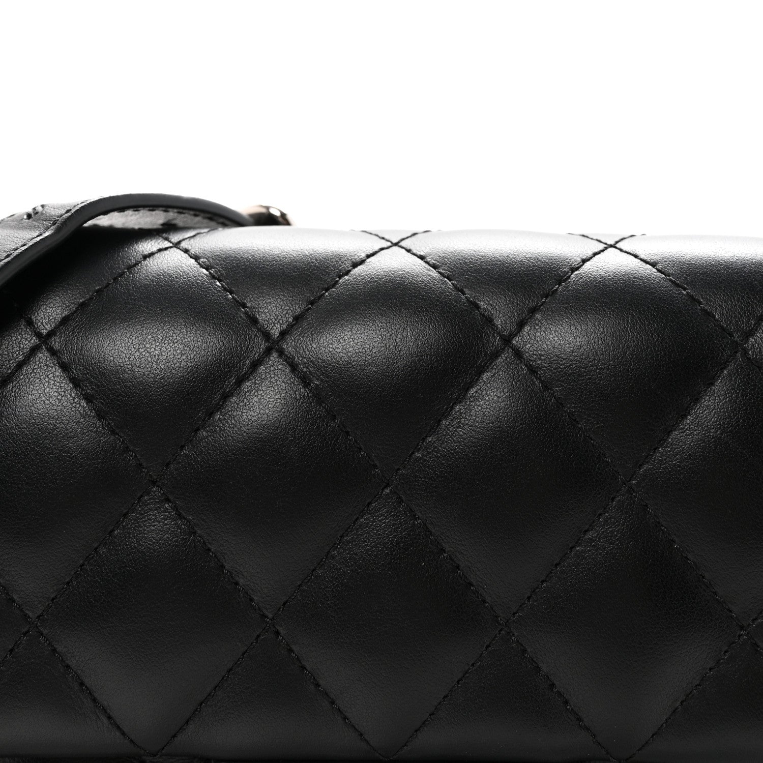 Calfskin Quilted CC Uniform Flap Belt Bag Black
