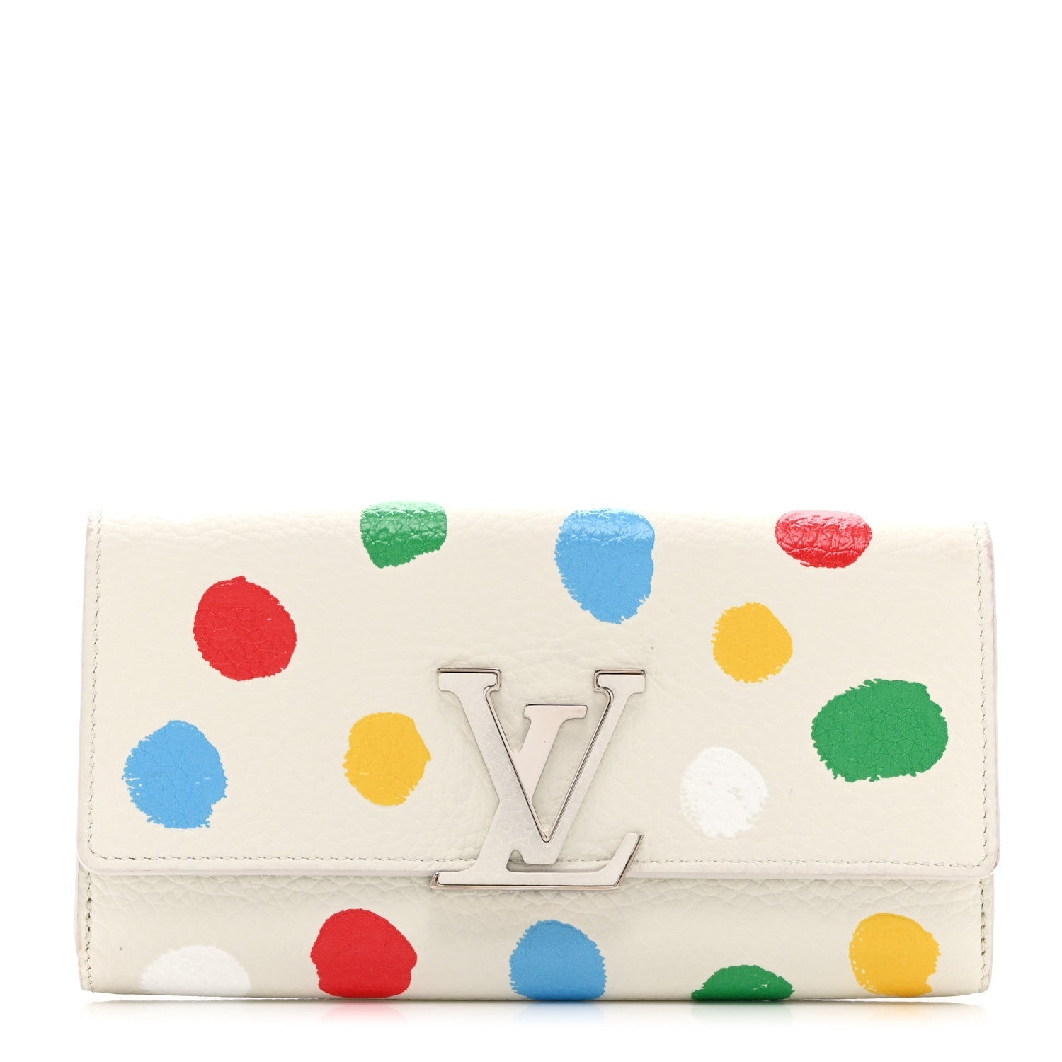 LV X YK Taurillon Dots Capucines Wallet White