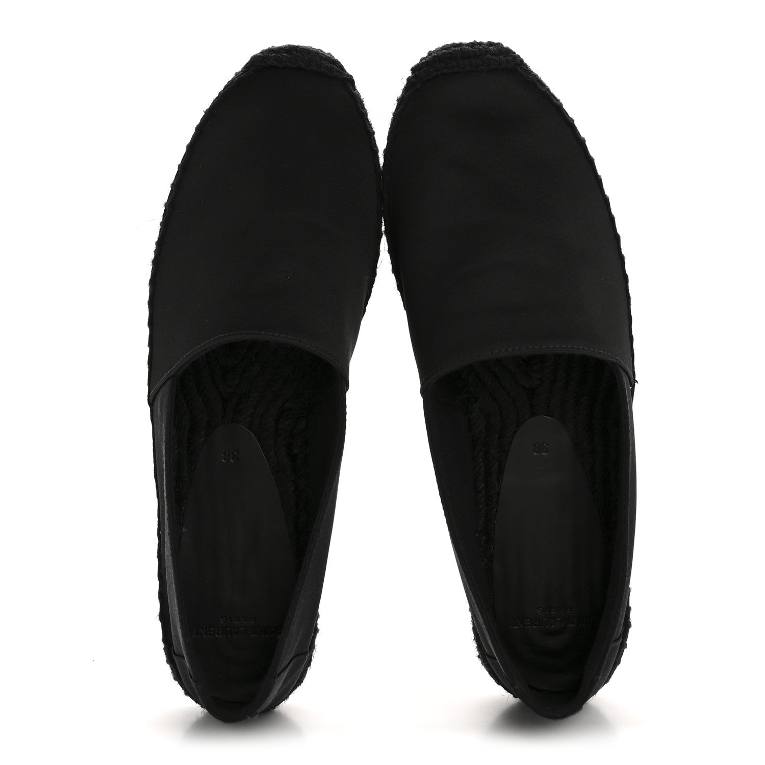 Crepe Satin Elba Espadrilles 38 Black