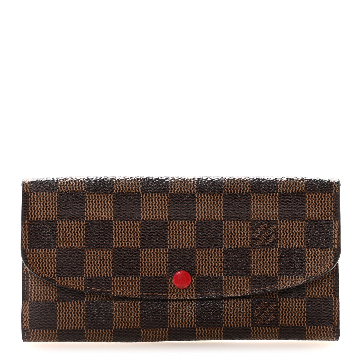 Damier Ebene Emilie Wallet Red
