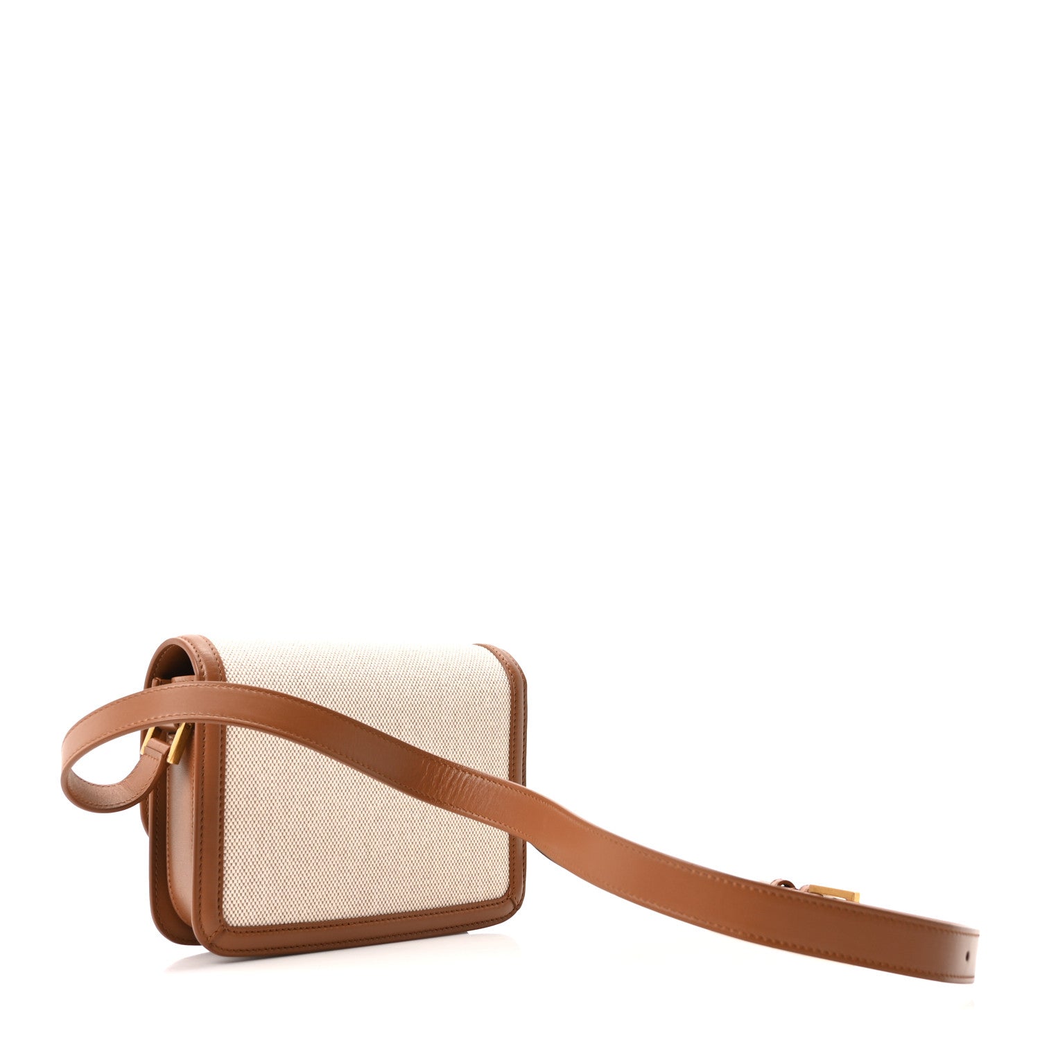 Canvas Calfskin Small Solferino Satchel Beige Brick