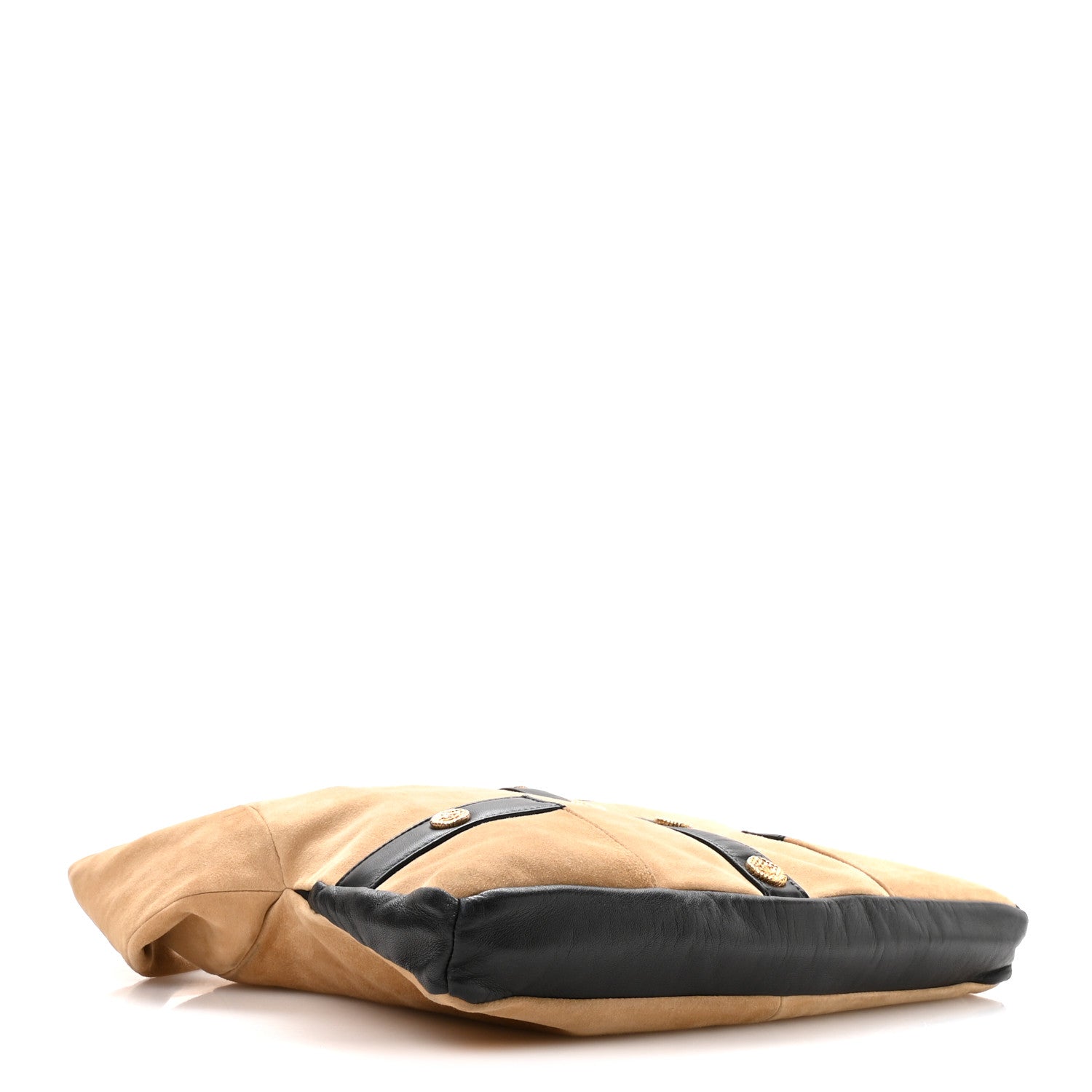Suede Lambskin Small Girl Bag Beige Black