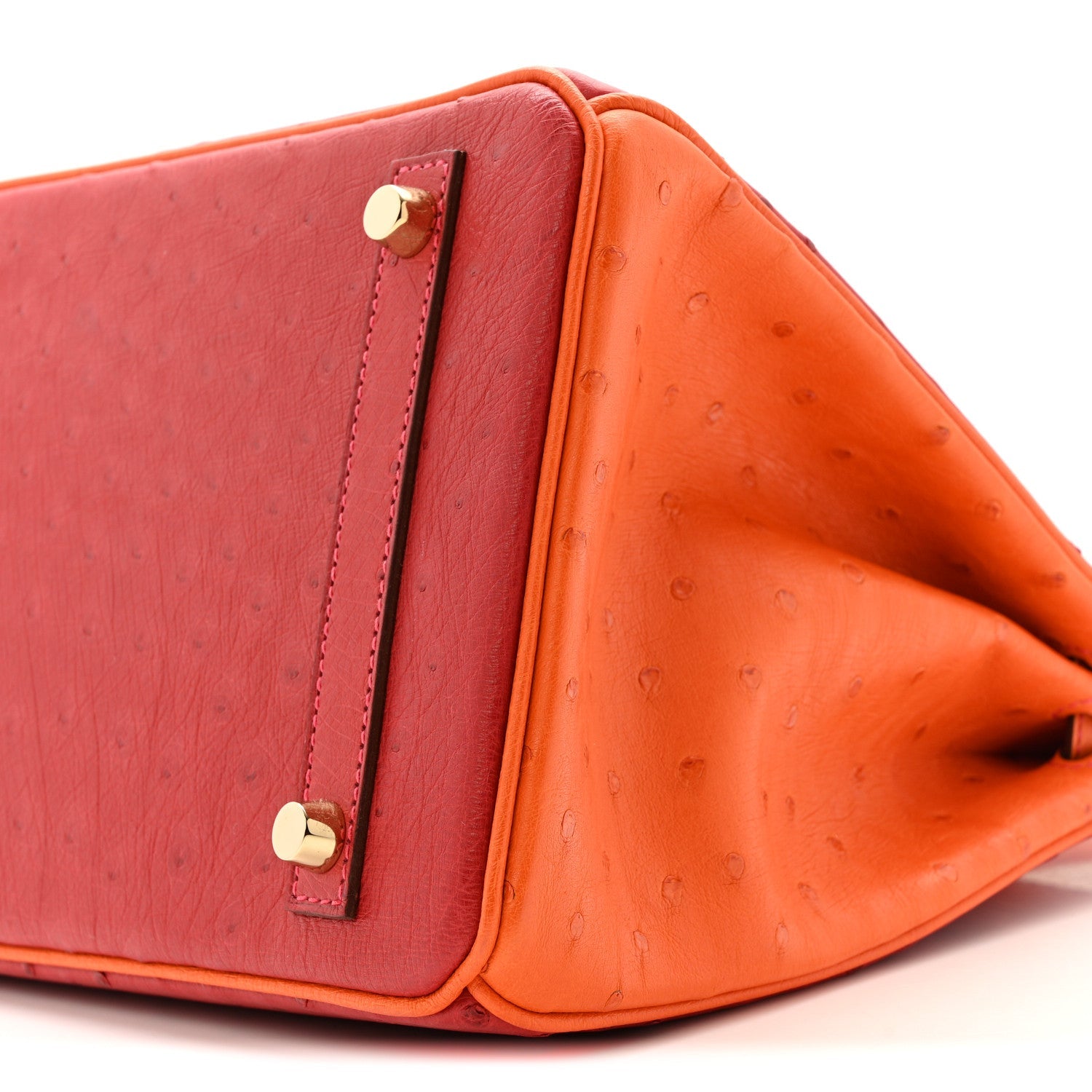 Ostrich Horseshoe Birkin 30 Rouge Vif Orange