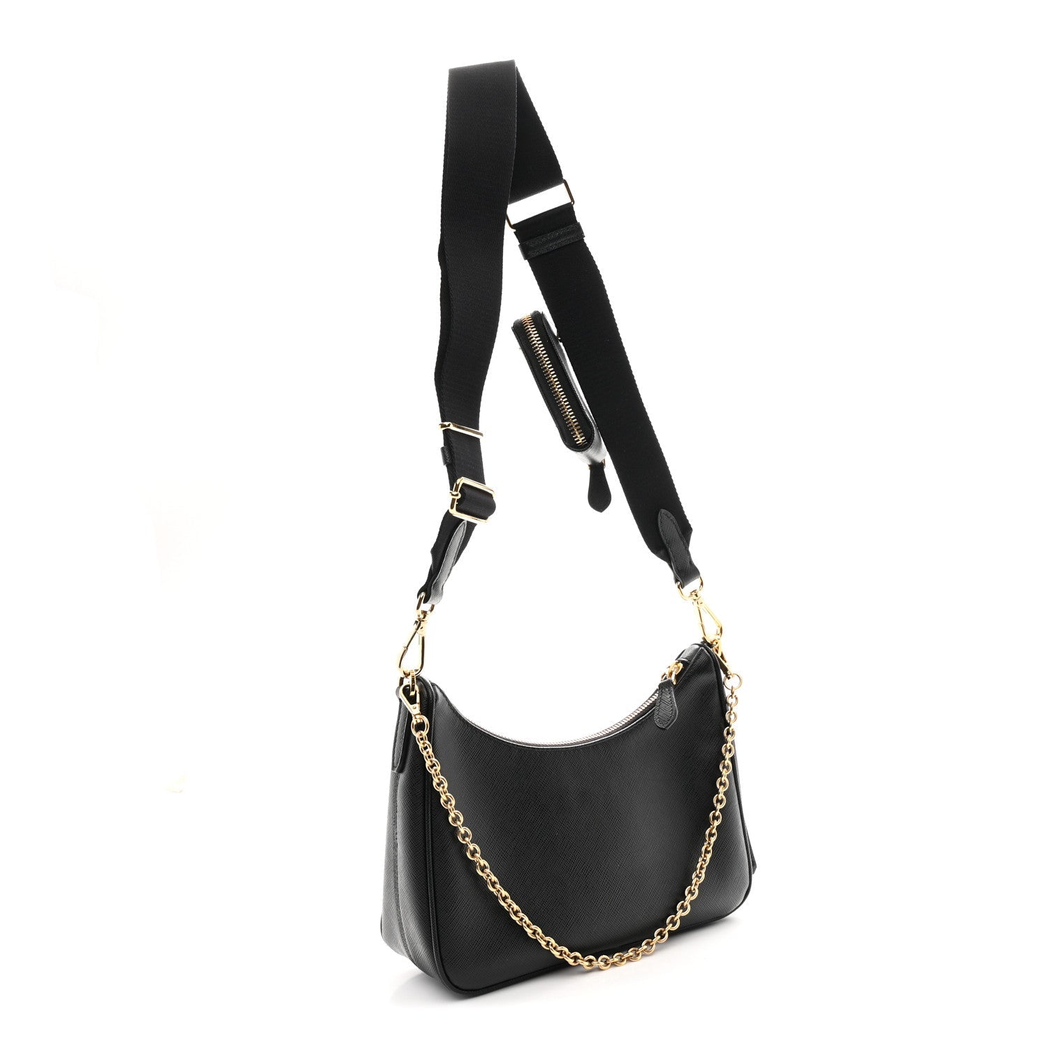 Saffiano Lux Re-Edition 2005 Shoulder Bag Black
