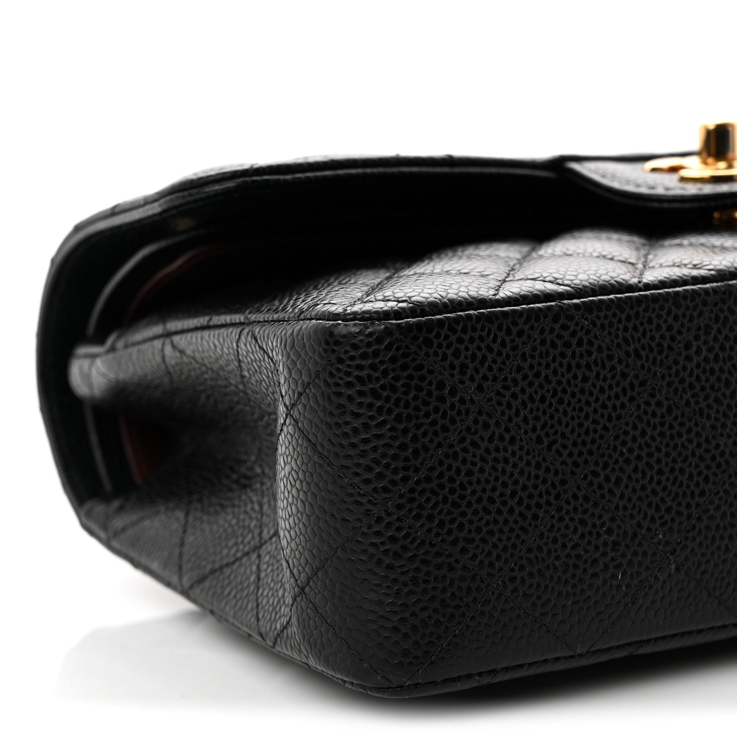 Caviar Quilted Small Double Flap Black