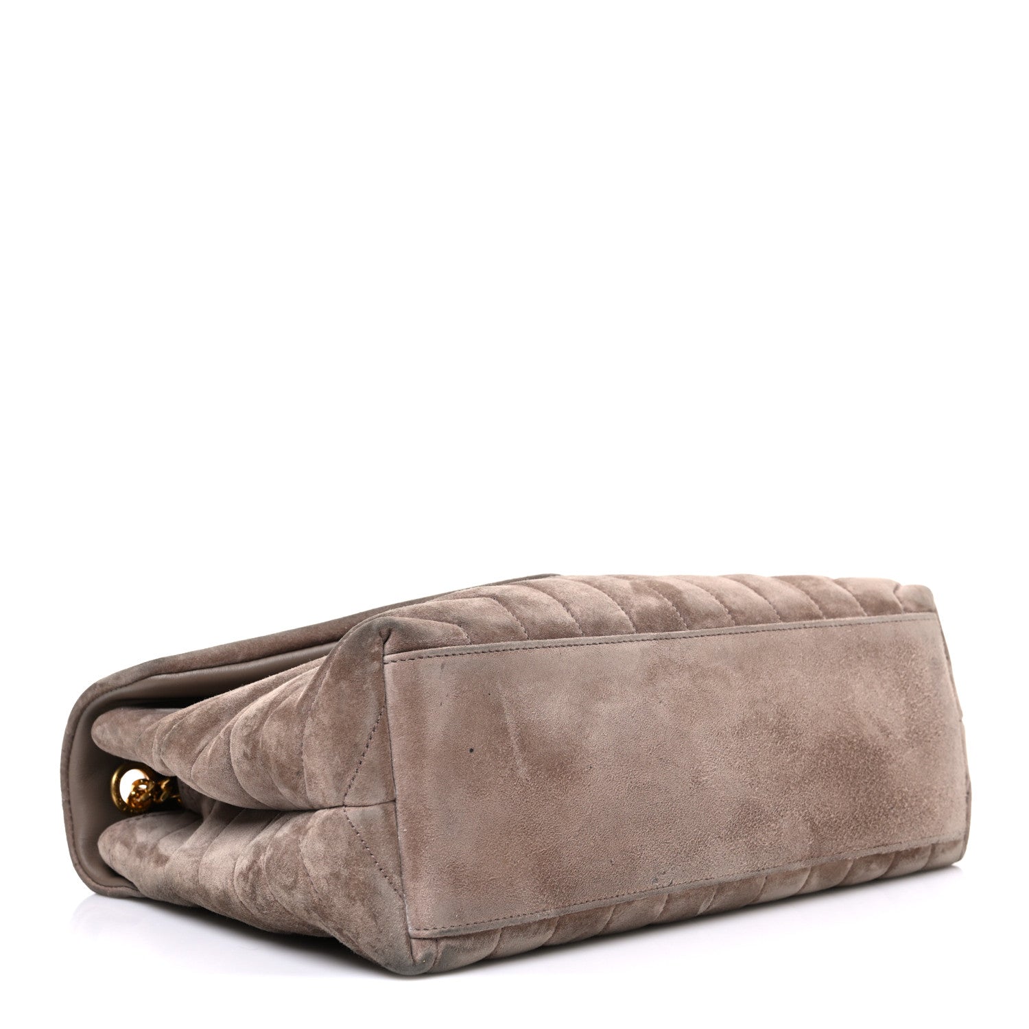 Suede Y Quilted Monogram Medium Loulou Chain Satchel Taupe