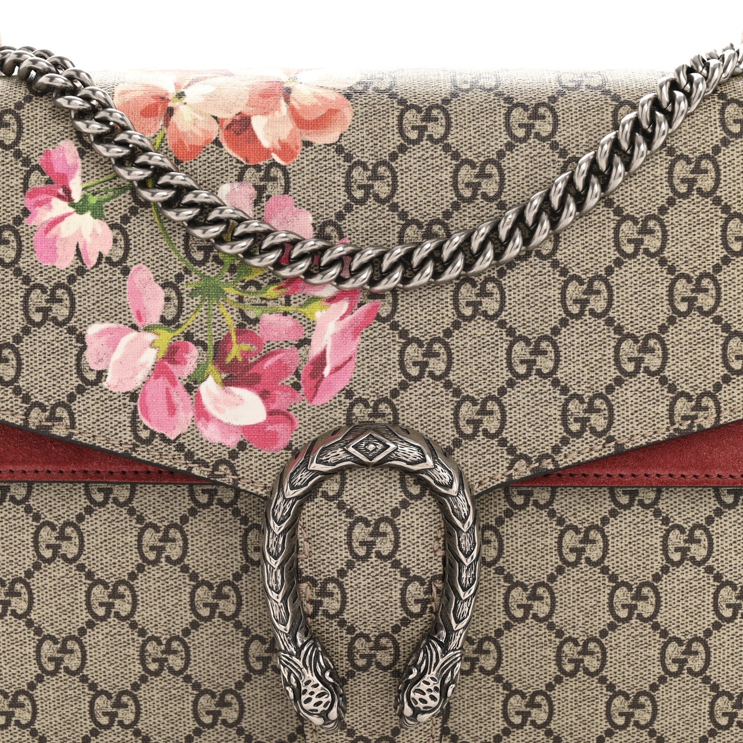 GG Supreme Monogram Blooms Medium Dionysus Shoulder Bag Beige Multicolor Dry Rose
