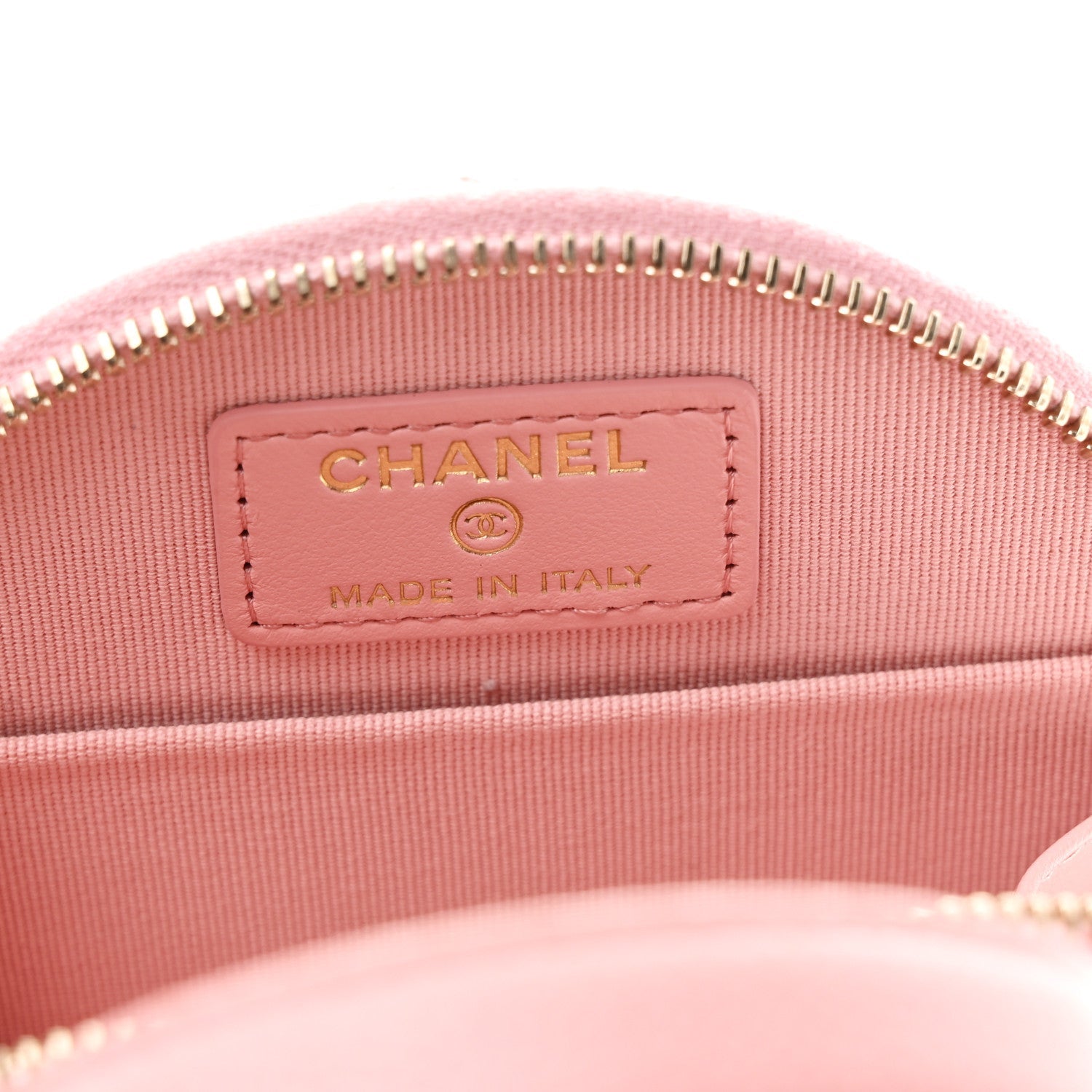 Caviar Quilted Round Handle With Care Vanity With Chain Pink