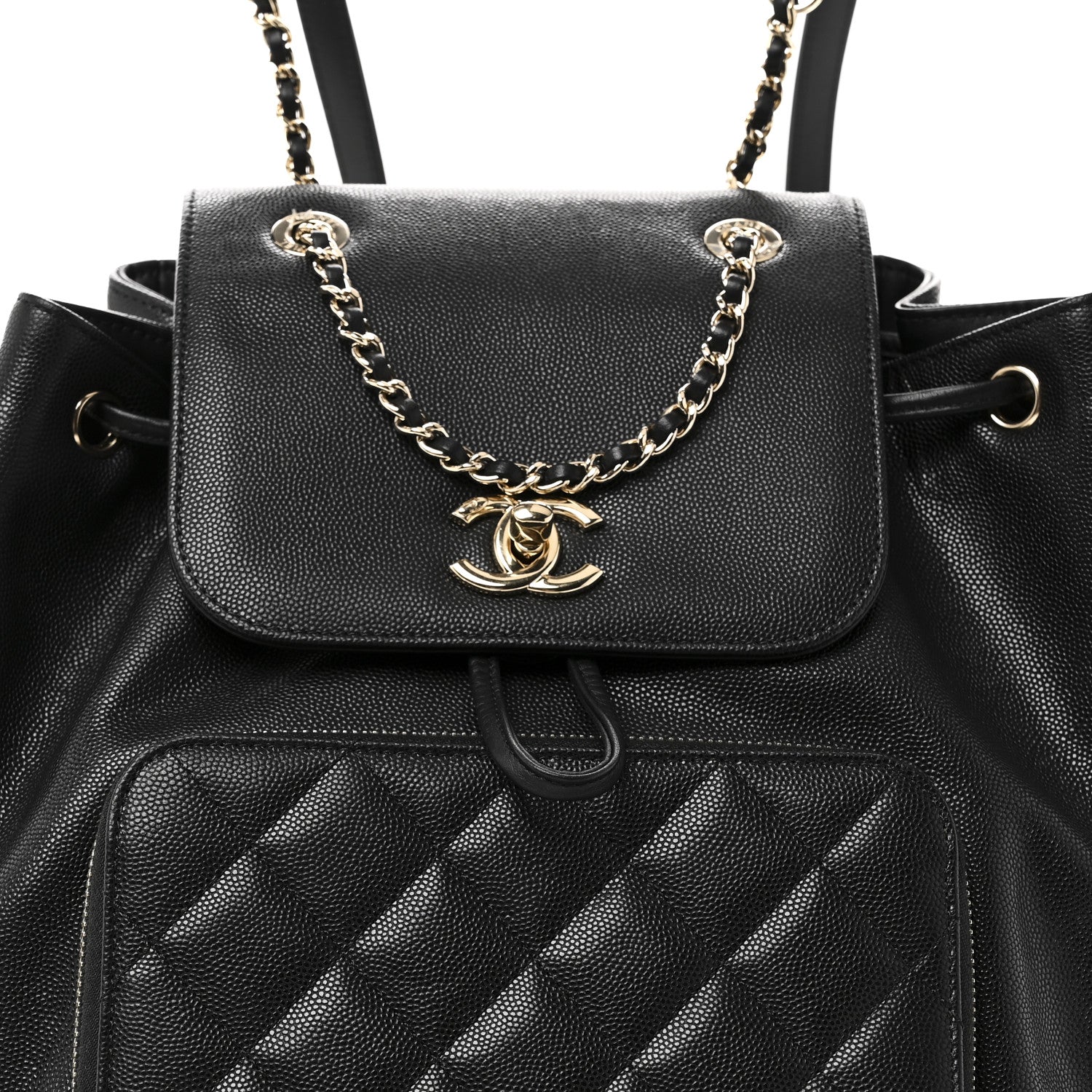 Caviar Quilted Business Affinity Backpack Black