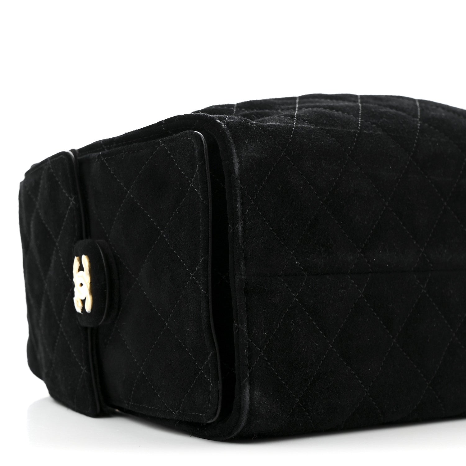 Suede Quilted Small Chanel 25 Handbag Black