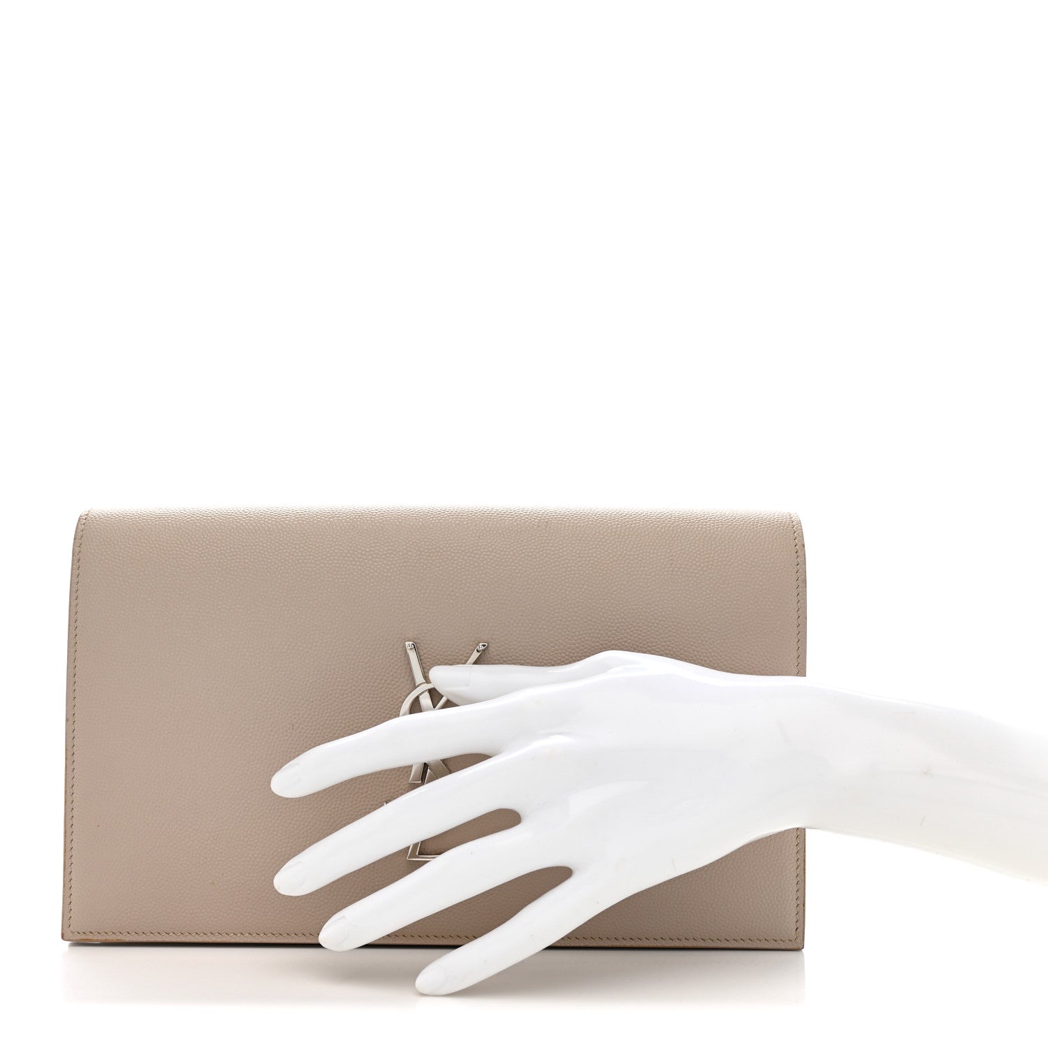 Grain De Poudre Classic Kate Monogram Clutch Nude Powder