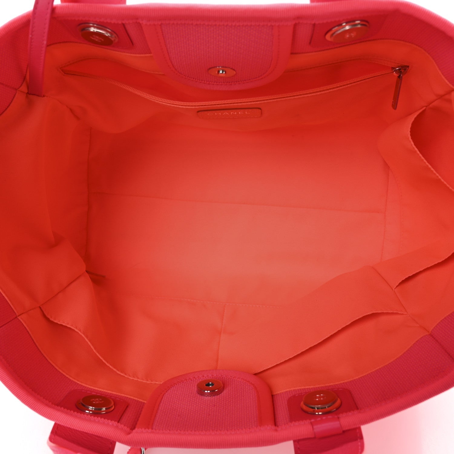 Mixed Fibers Calfskin Medium Deauville Tote Pink Orange