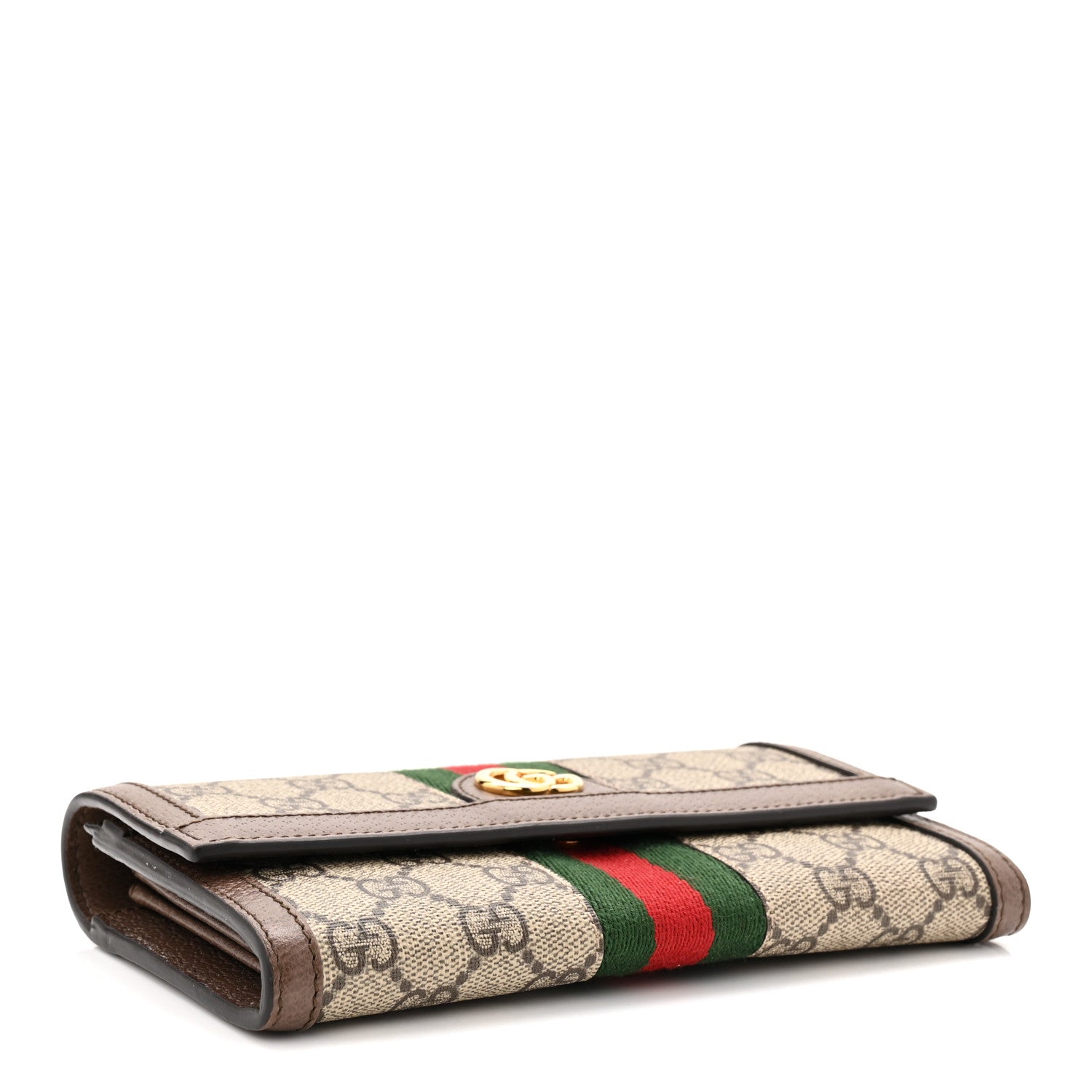 GG Supreme Monogram Web Ophidia Continental Wallet Brown