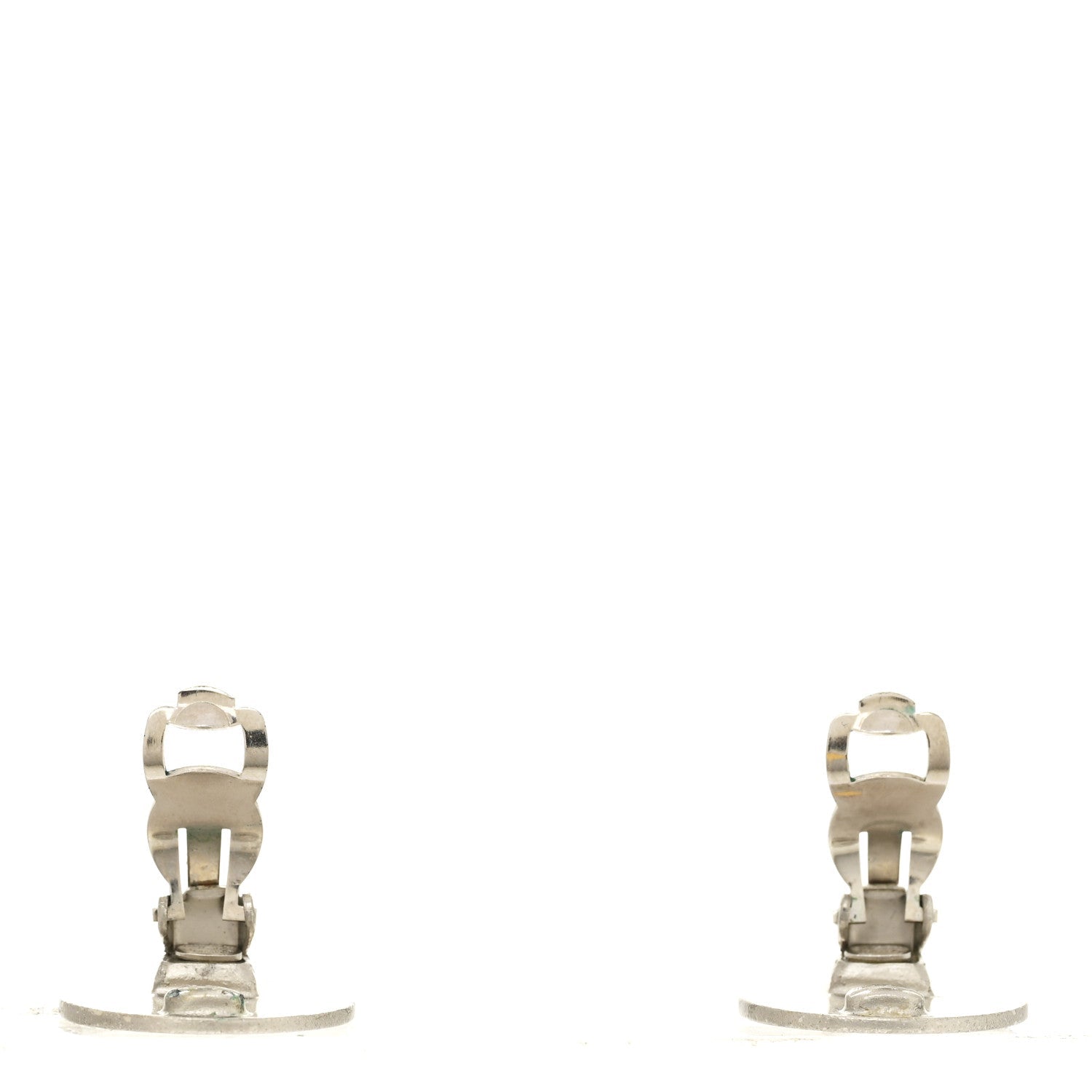 Logo Clip On Earrings Silver