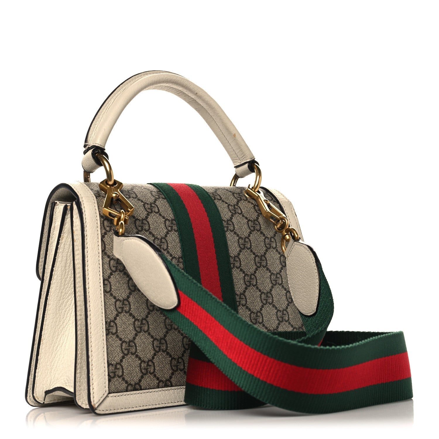 GG Supreme Monogram Small Queen Margaret Top Handle Bag White