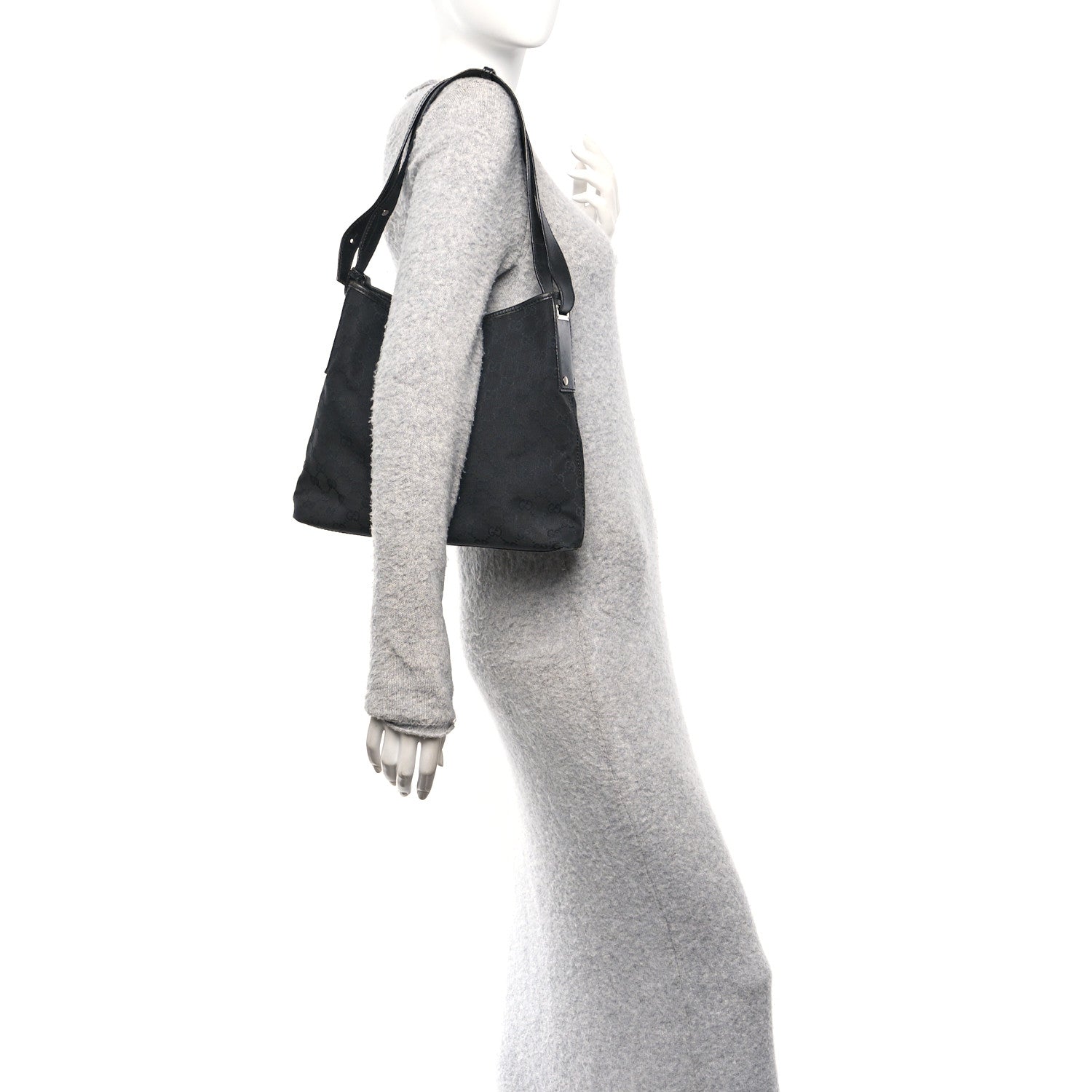 Monogram Piston Shoulder Bag Black
