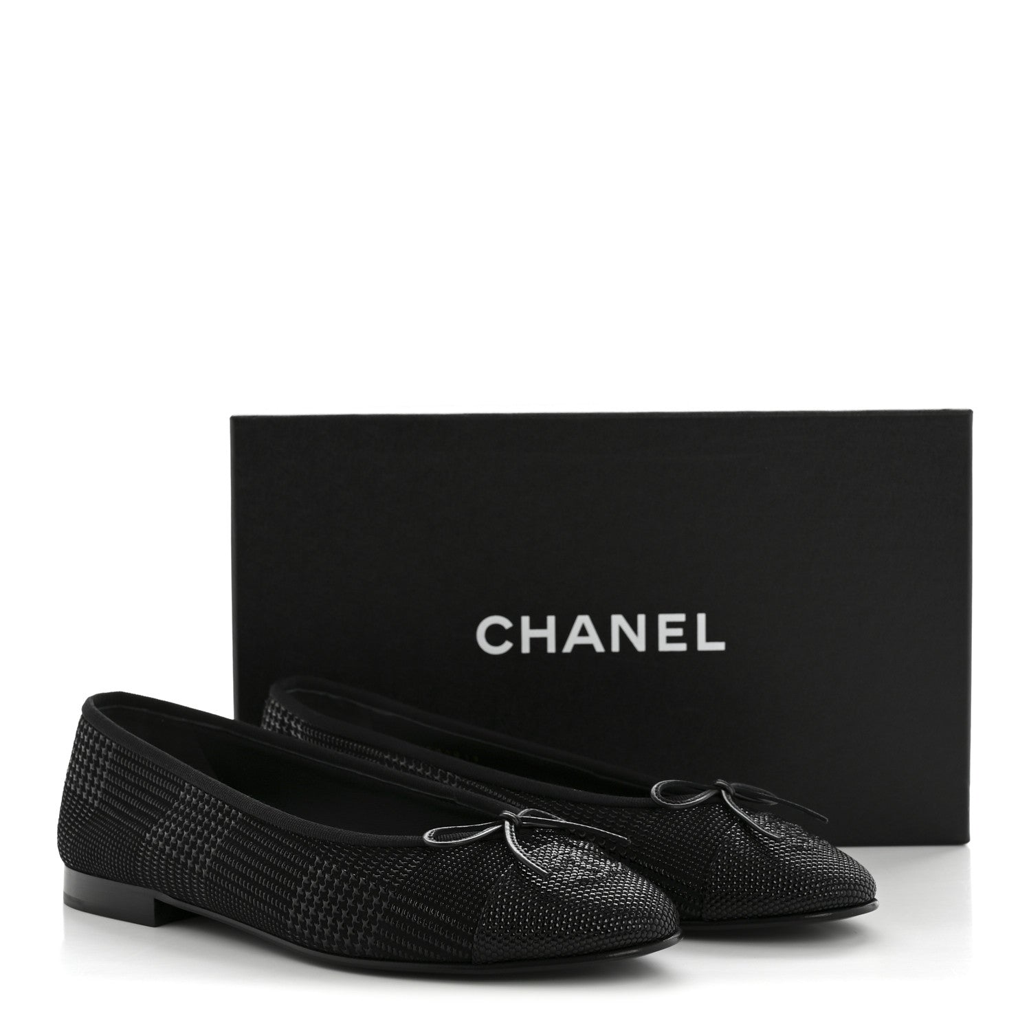 Suede Kidskin Cap Toe CC Ballerina Flats 39 Black