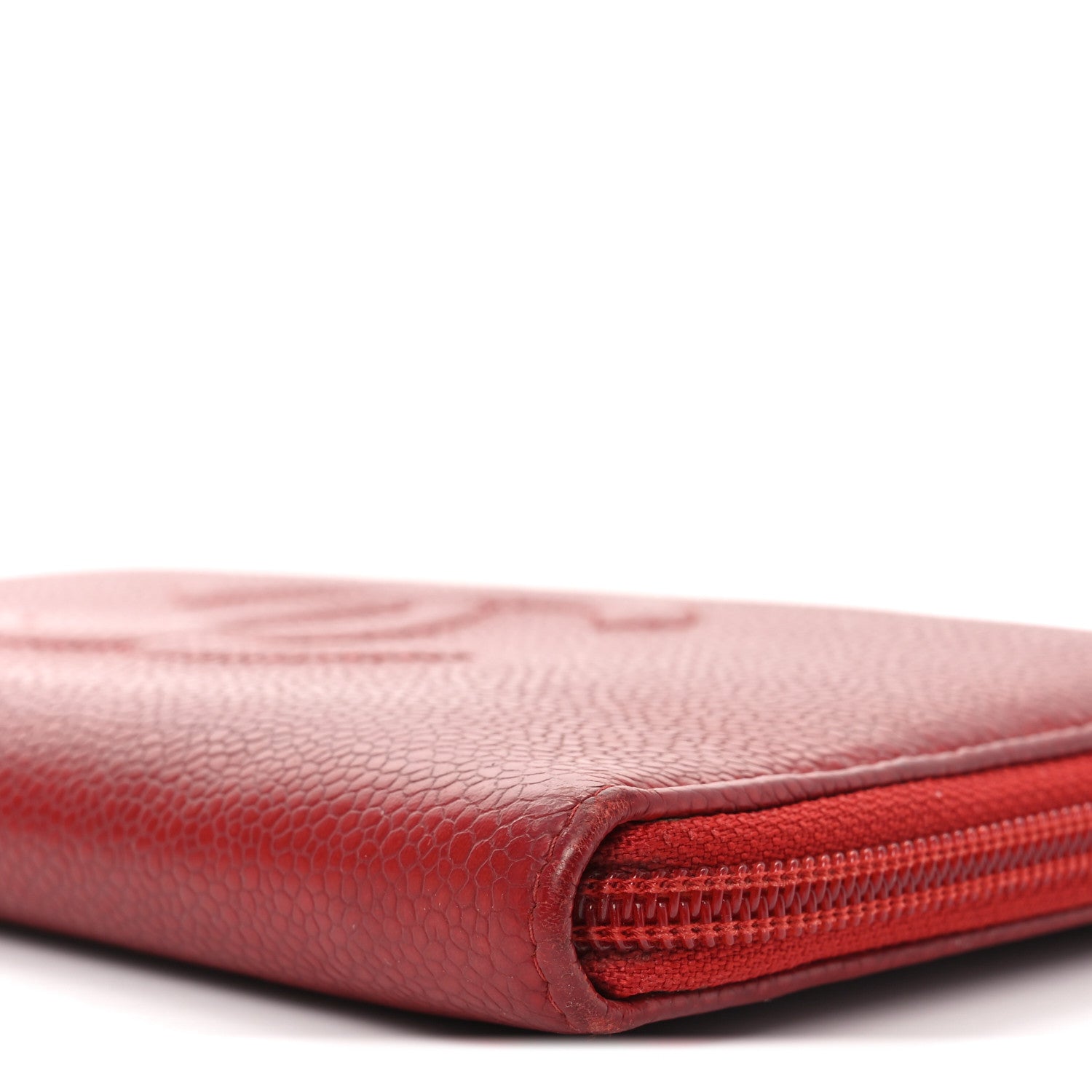 Caviar Large CC Timeless Zip Around Organizer Wallet Red