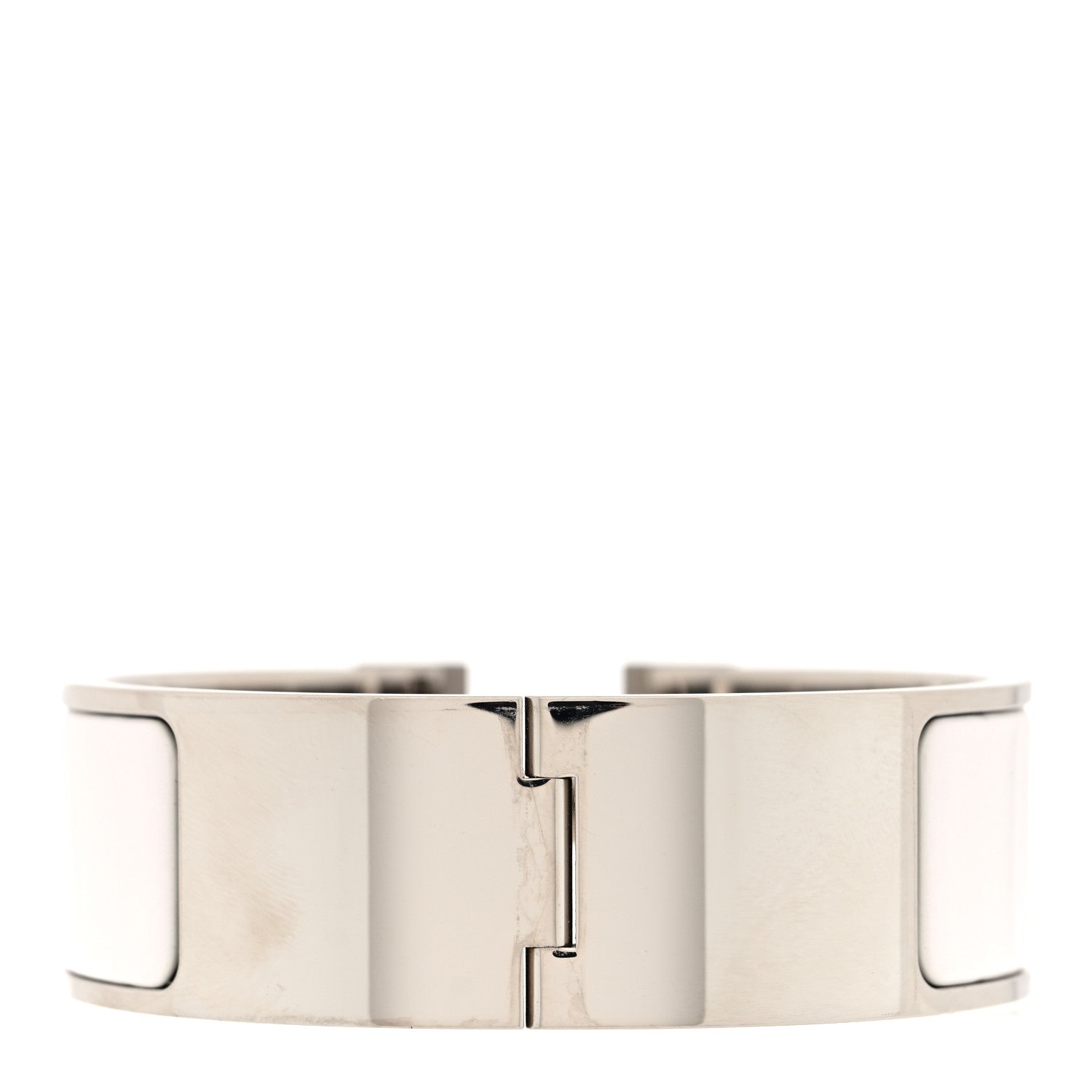 Enamel Wide Clic Clac H Bracelet PM White