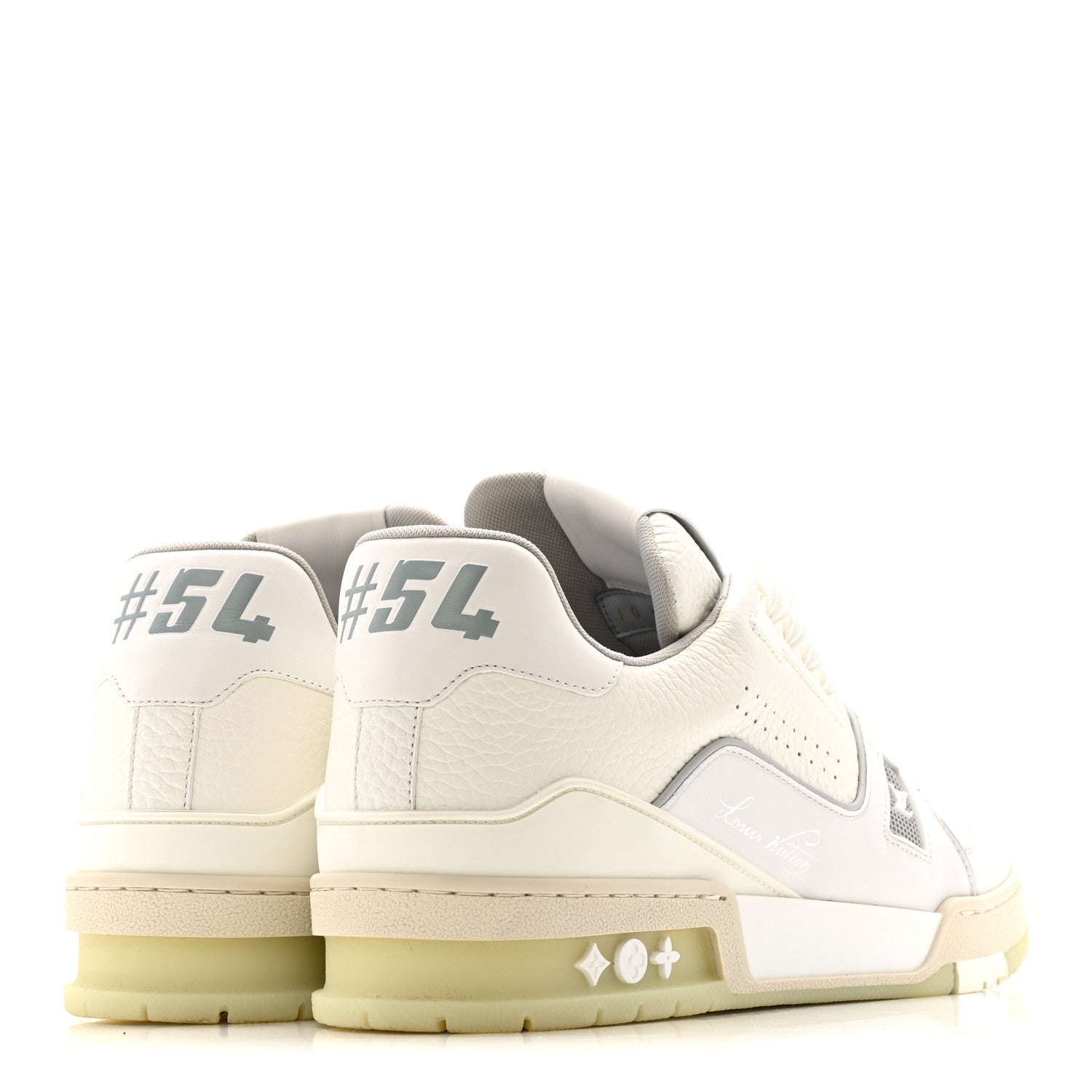 Calfskin Mens LV Trainer Sneakers 8.5 White