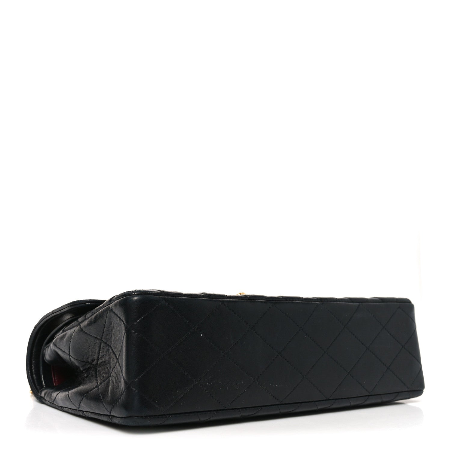 Lambskin Quilted Medium Double Flap Black