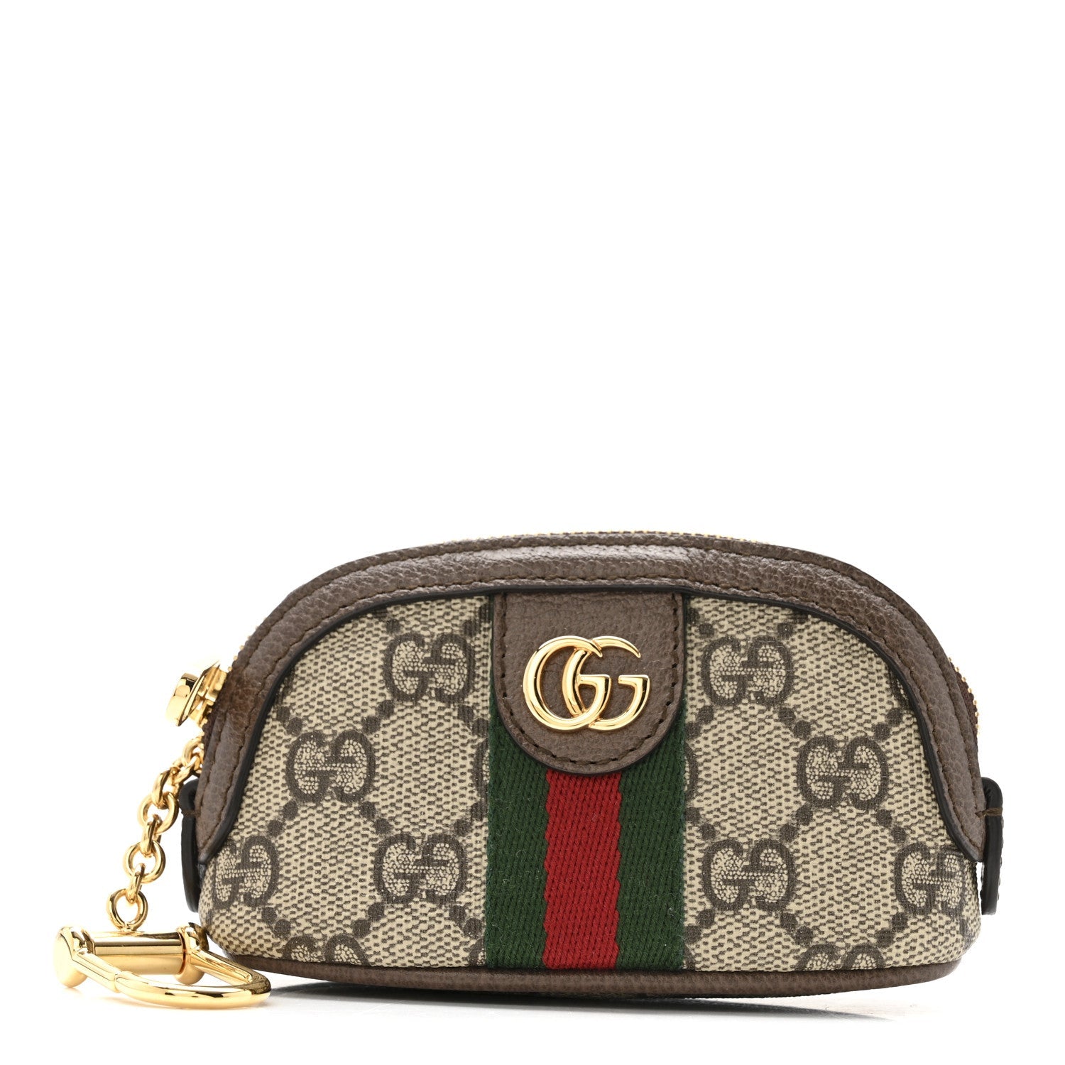 GG Supreme Monogram Web Ophidia Dome Key Pouch Beige New Acero