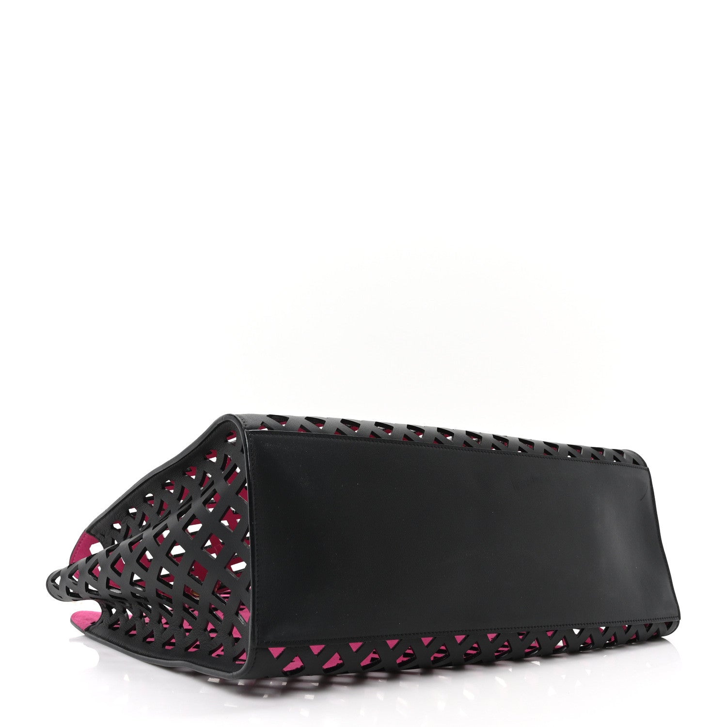 Lambskin Sea Through Tote Black Multicolor