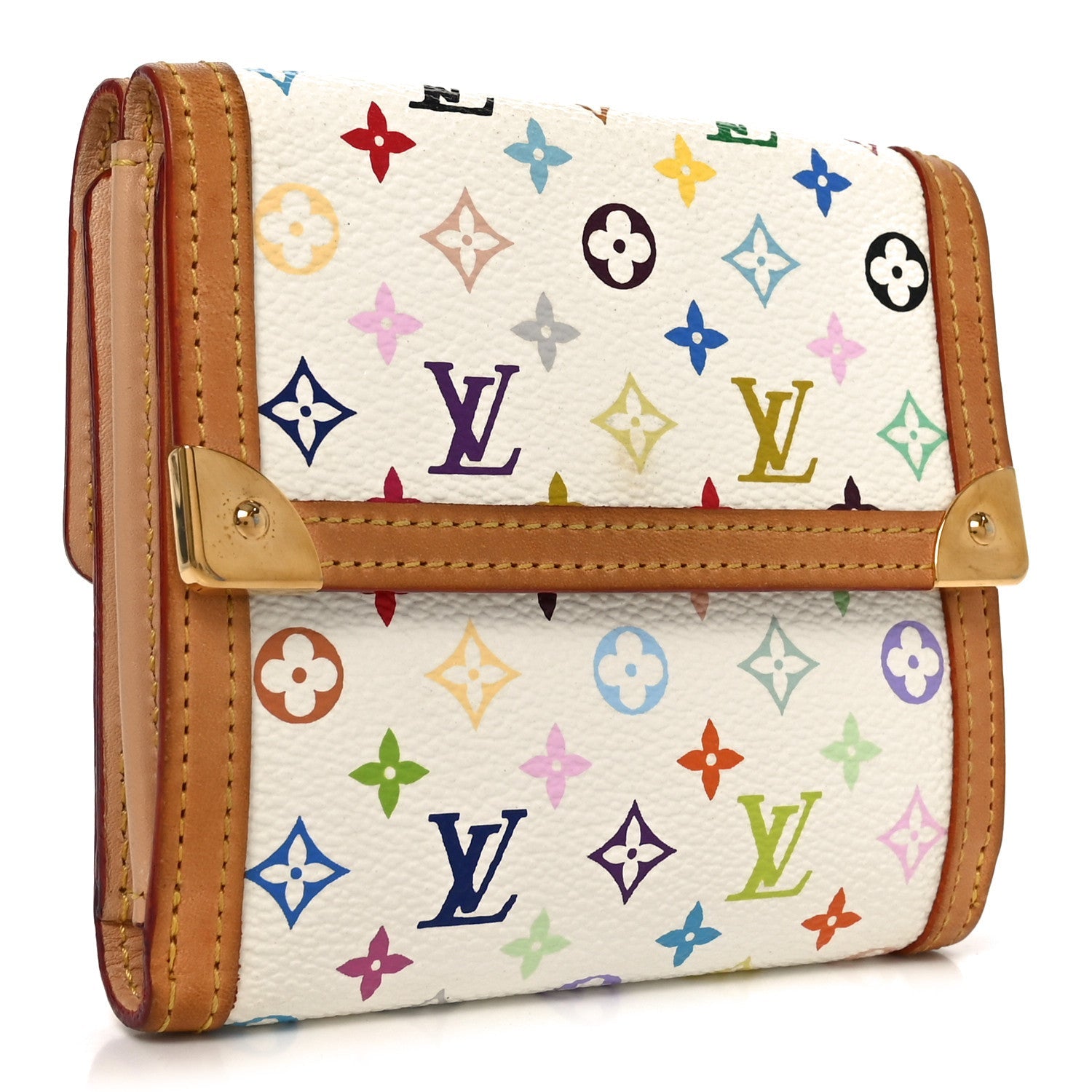 Monogram Multicolor Porte-Monnaie Billets Wallet White