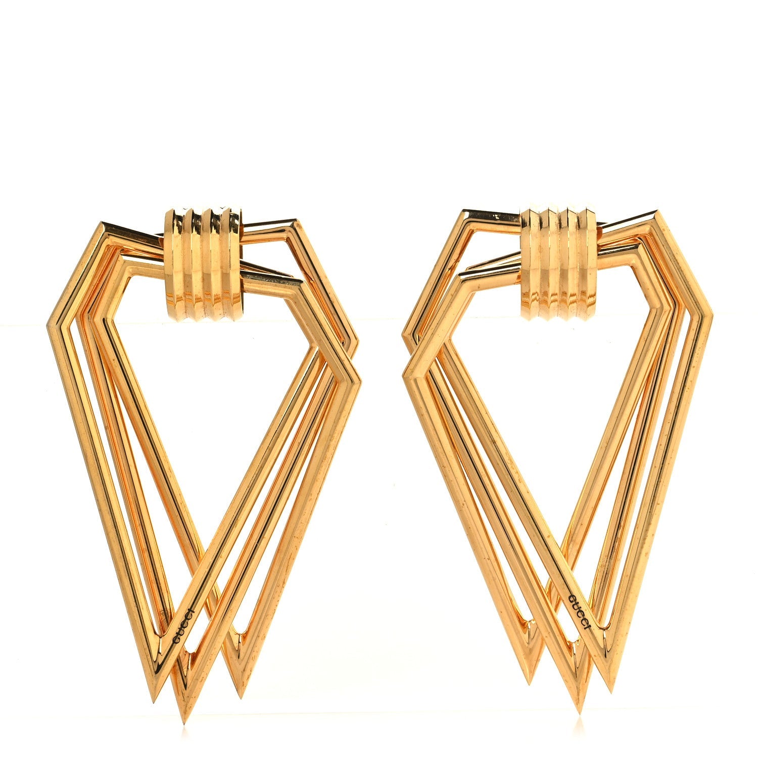 Metal Geometric Clip On Earrings Gold