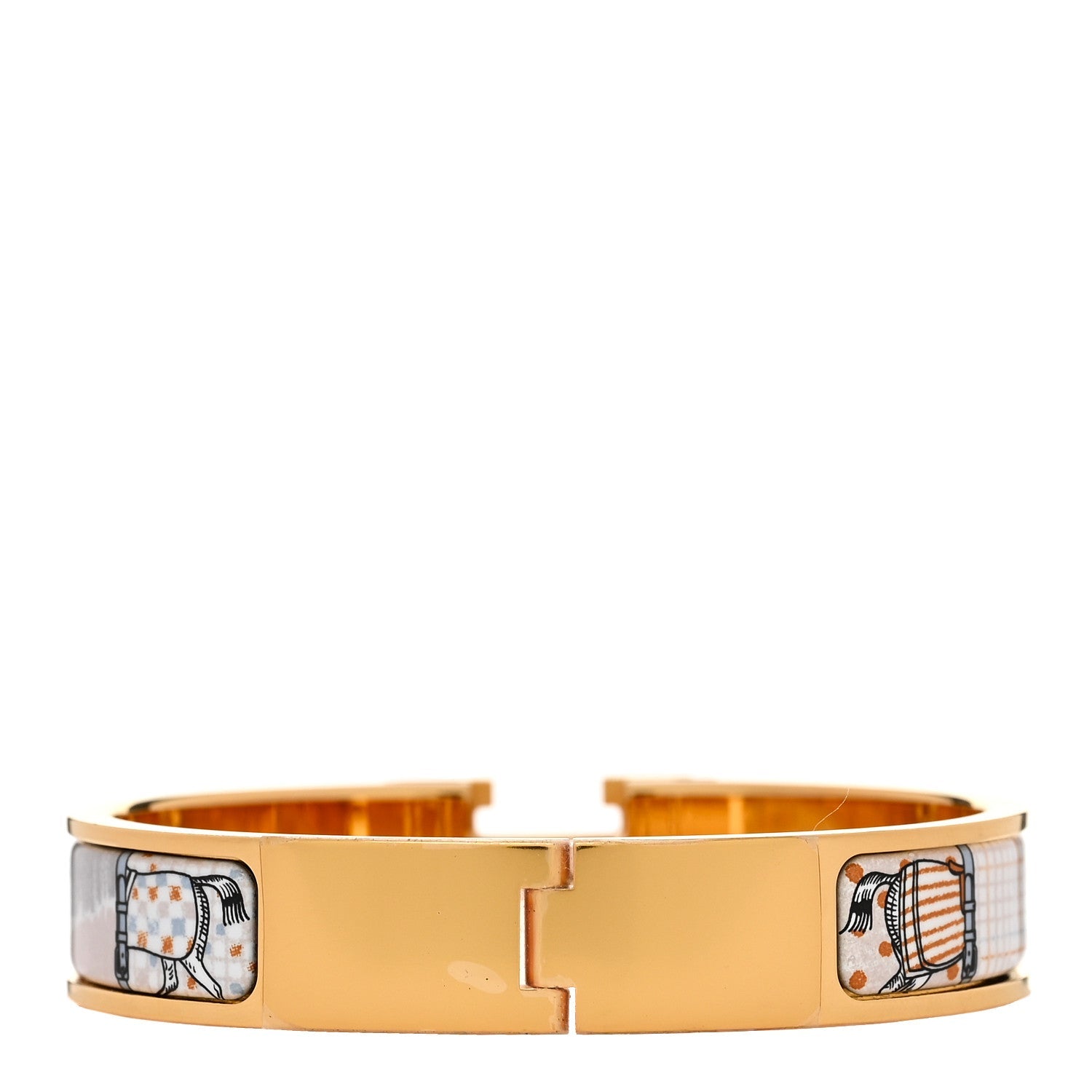 Enamel Printed Narrow Coloriages et Tenues de Jour Clic Clac H Bracelet PM Solaire