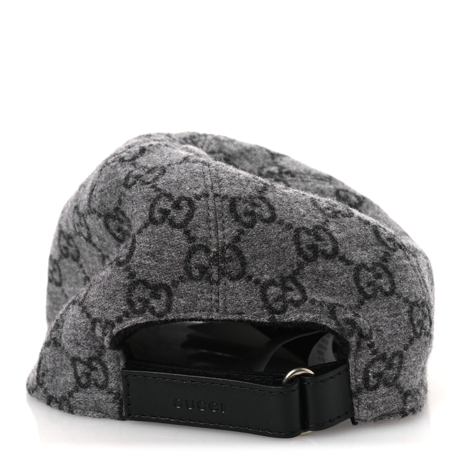 Covered Wool GG Monogram Baseball Hat L Grey Dark Grey Black