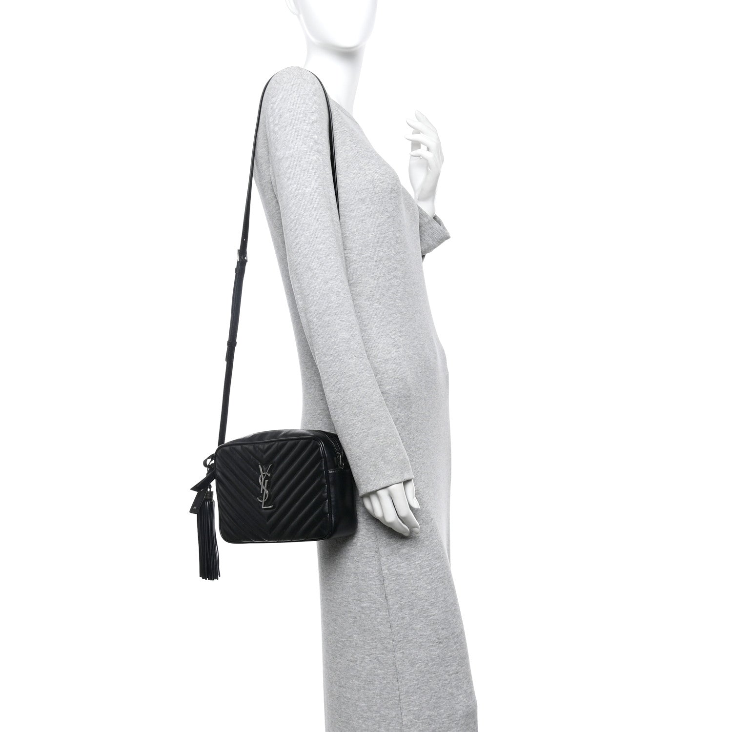 Calfskin Matelasse Monogram Lou Camera Bag Black