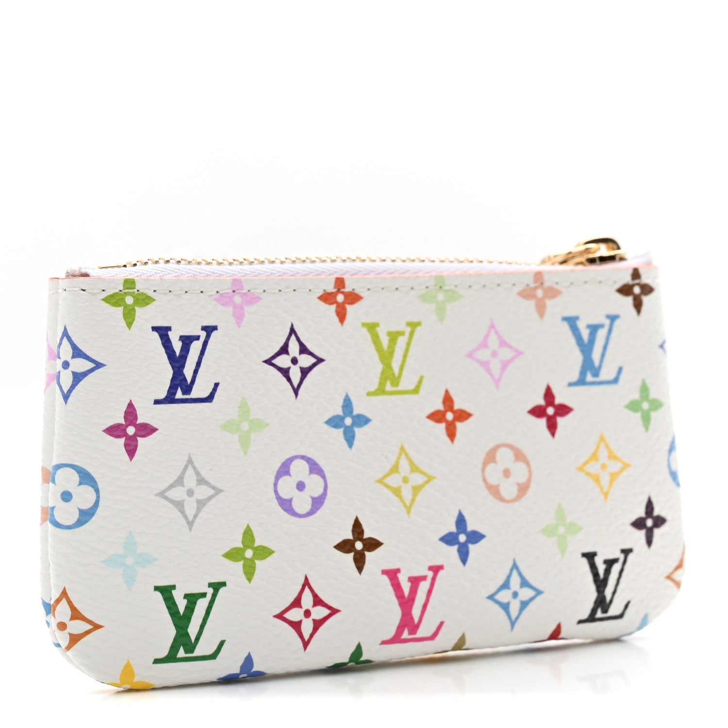 LV X TM Monogram Multicolor Key Pouch White