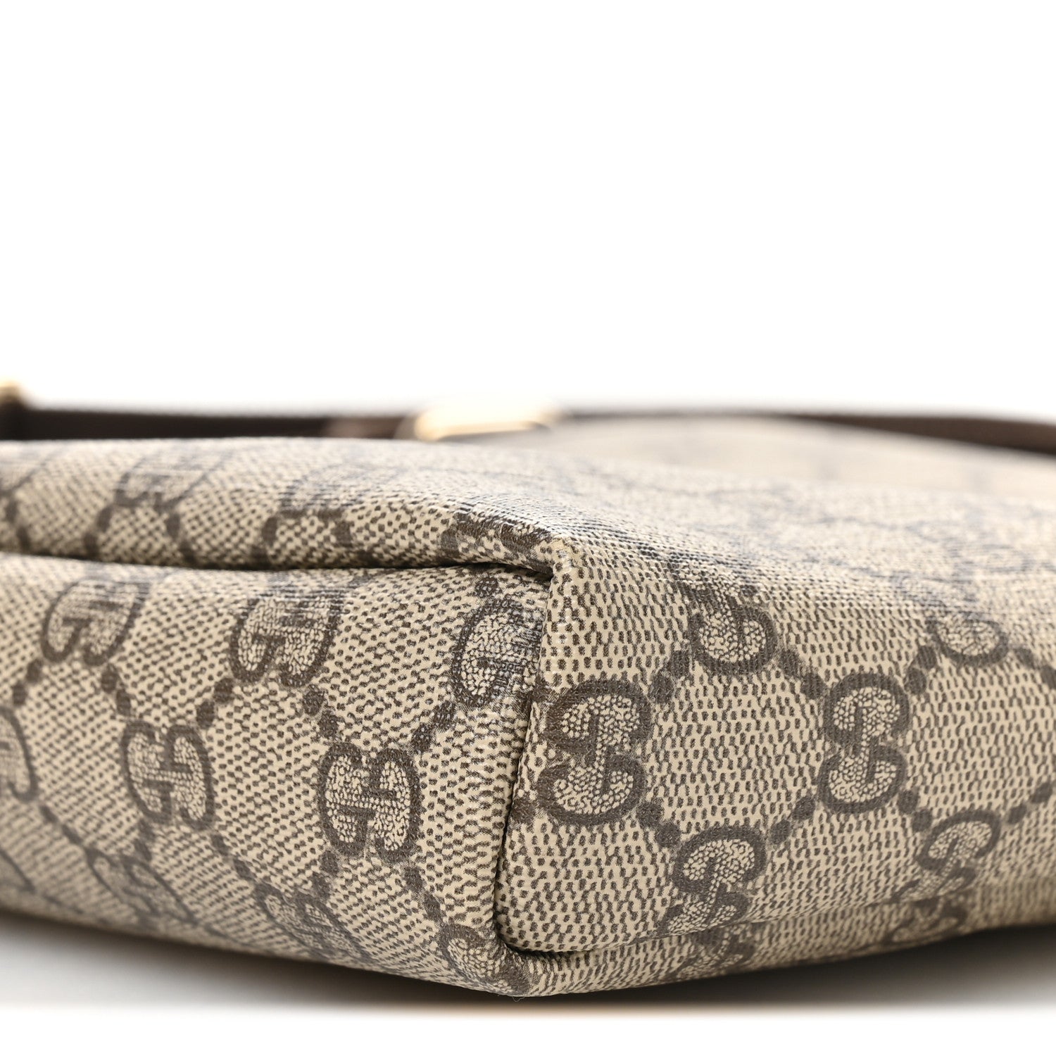 GG Supreme Monogram Selleria Calfskin Small Flap Messenger Bag Beige Ebony Cocoa Dark Chocolate