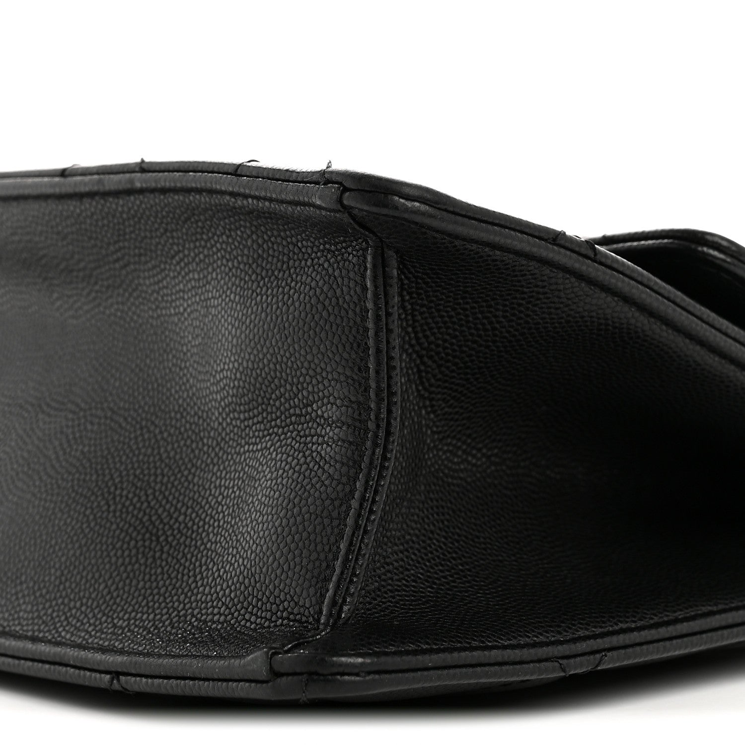 Caviar Quilted Chain Frame Flap Black