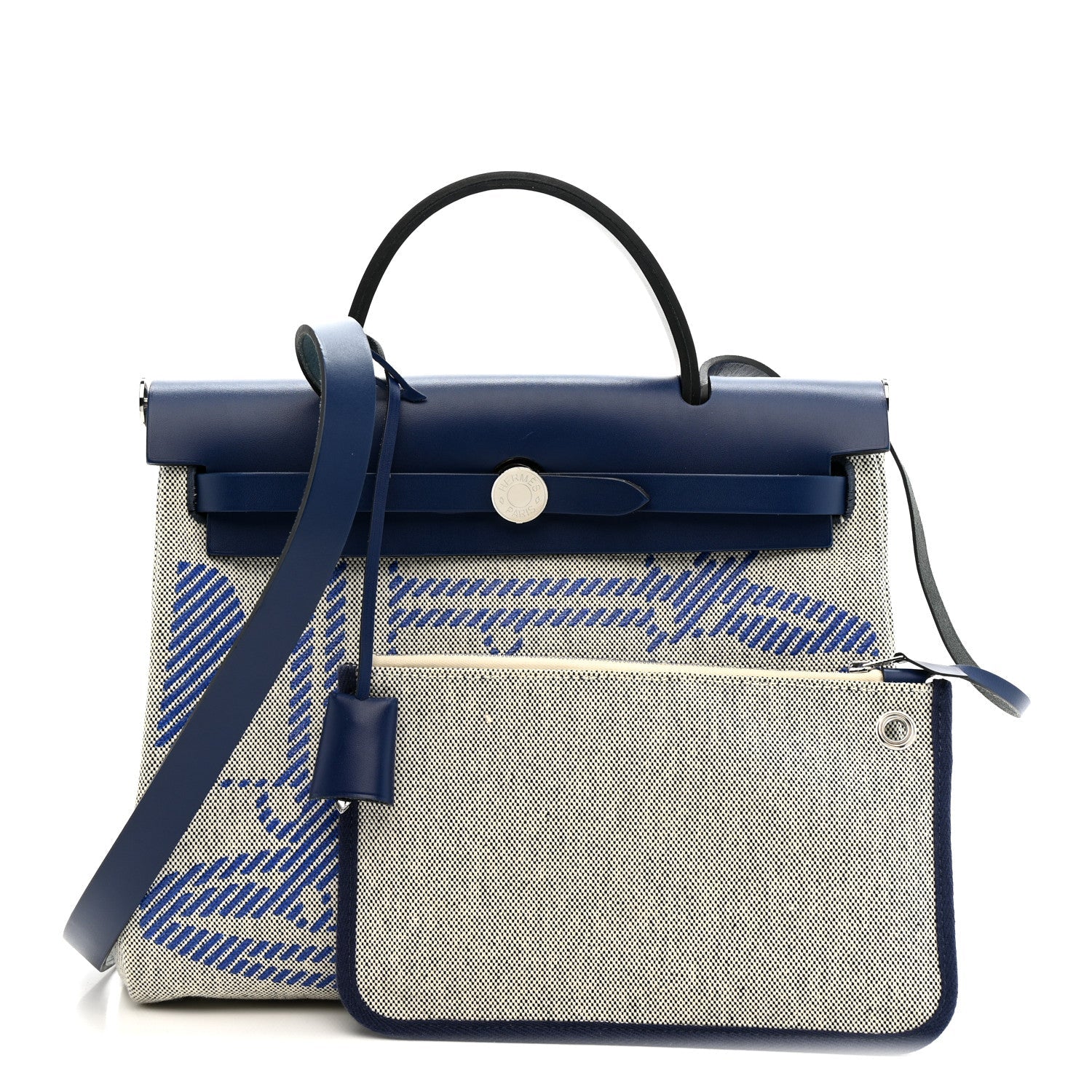 Vache Hunter Toile H Brides de Gala Herbag Zip Retourne 31 PM Bleu De France Ecru Bleu Saphir