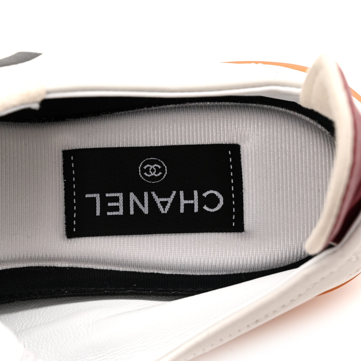Calfskin Embossed Suede Sneakers 38 White Black